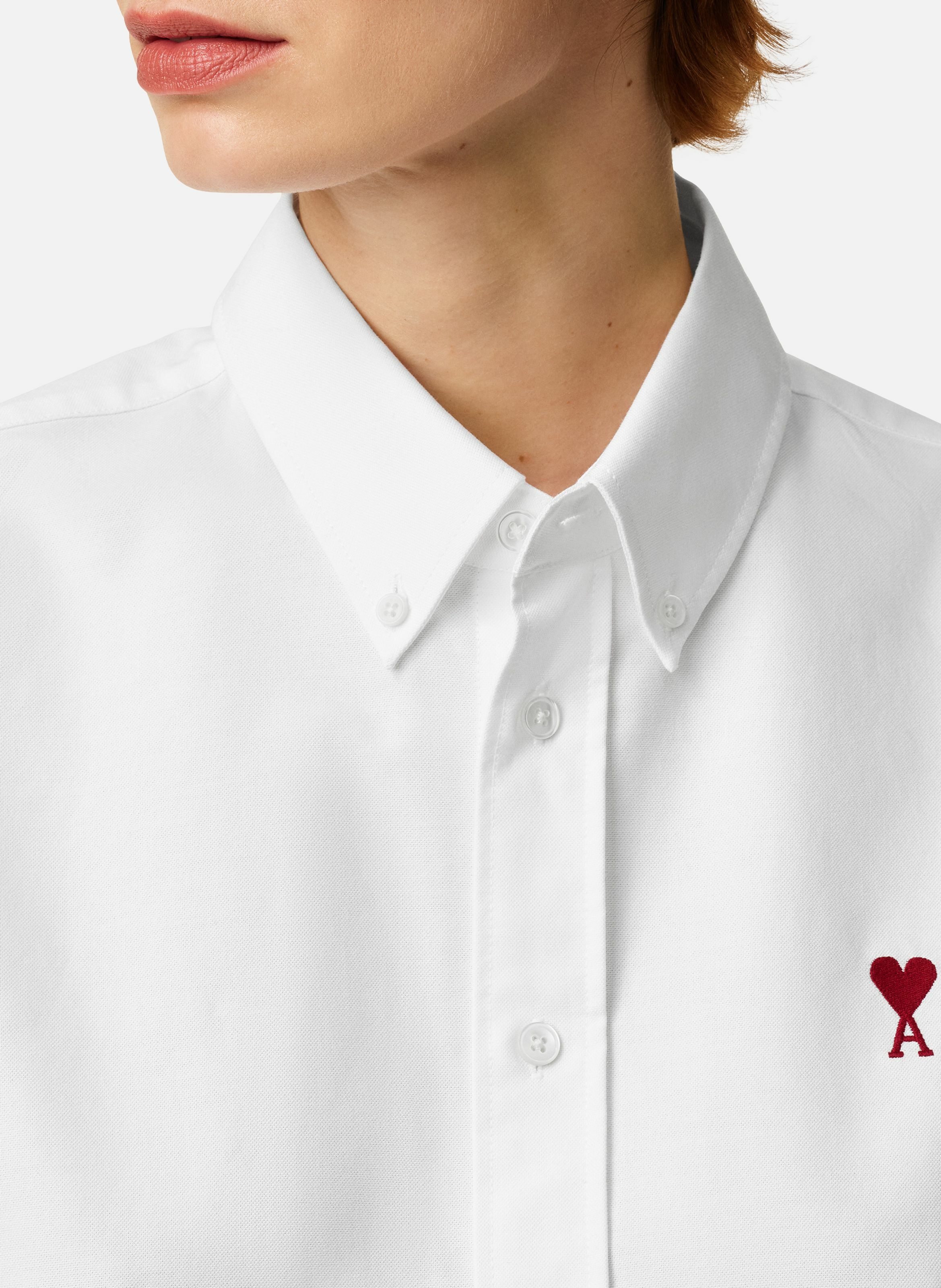 Chemise col boutonné ami de coeur unisexe AMI PARIS Blanc