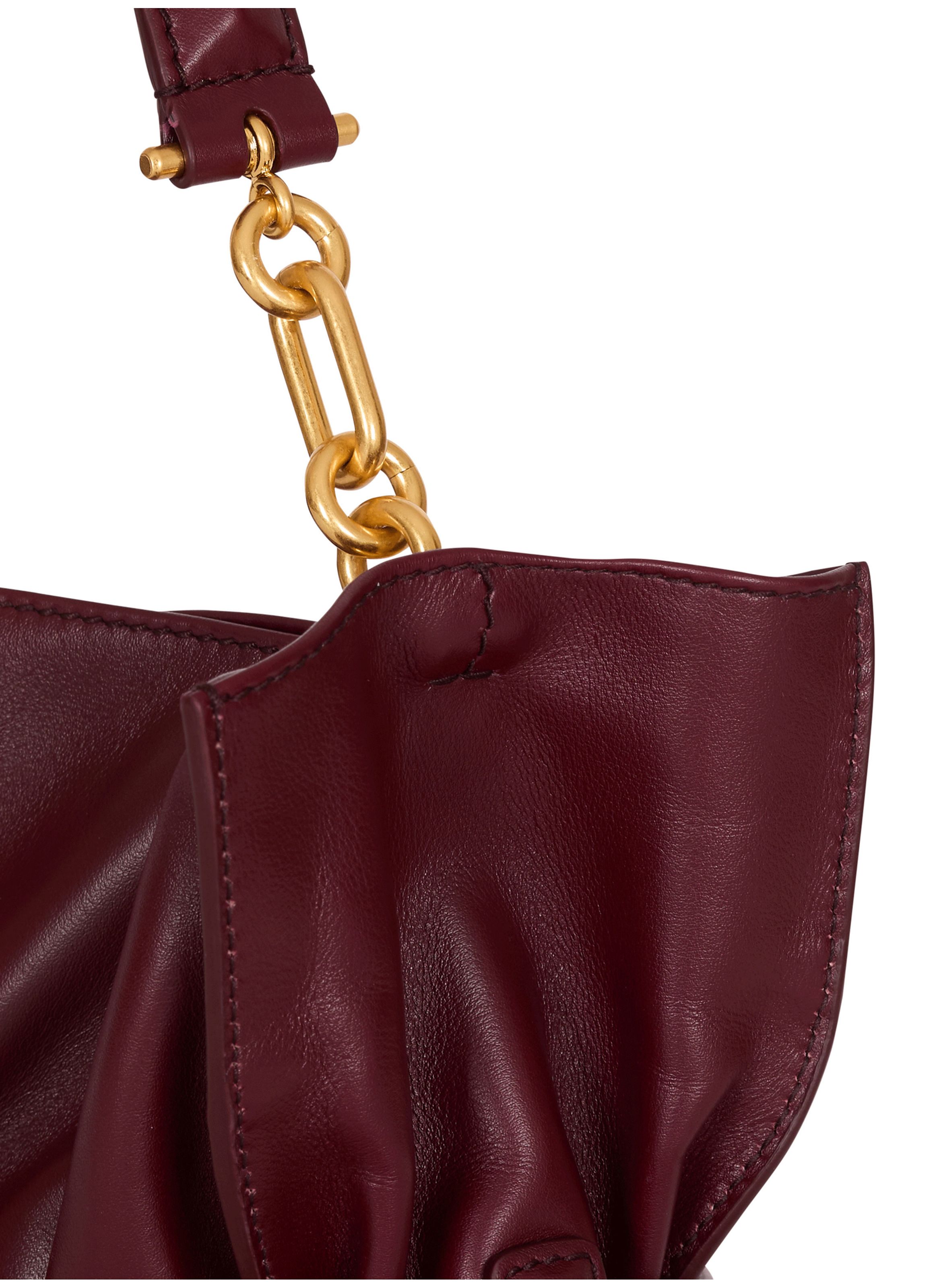 Sac anthem medium en cuir BALMAIN Marron