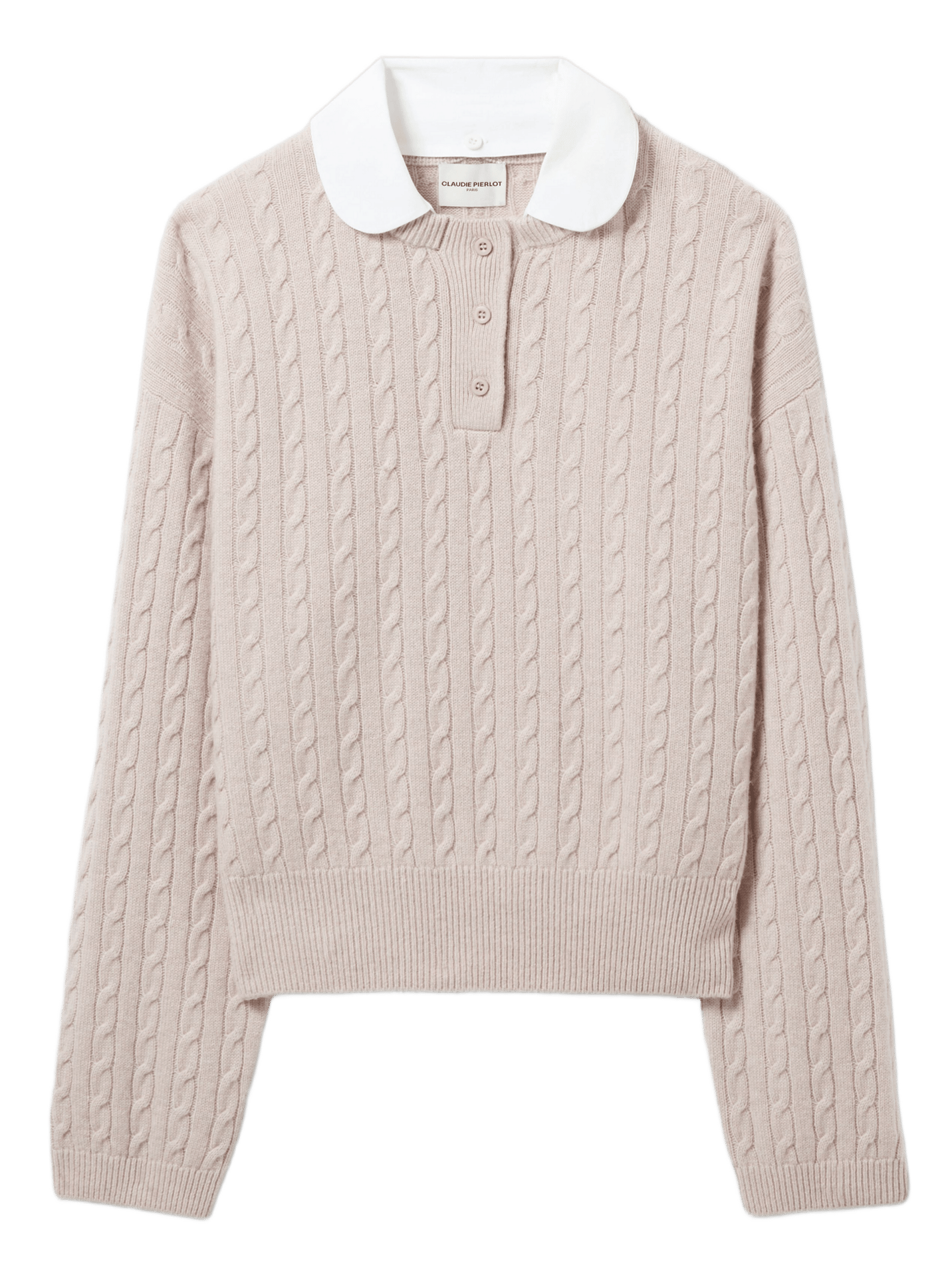 Pull col claudine en laine mélangée CLAUDIE PIERLOT Beige