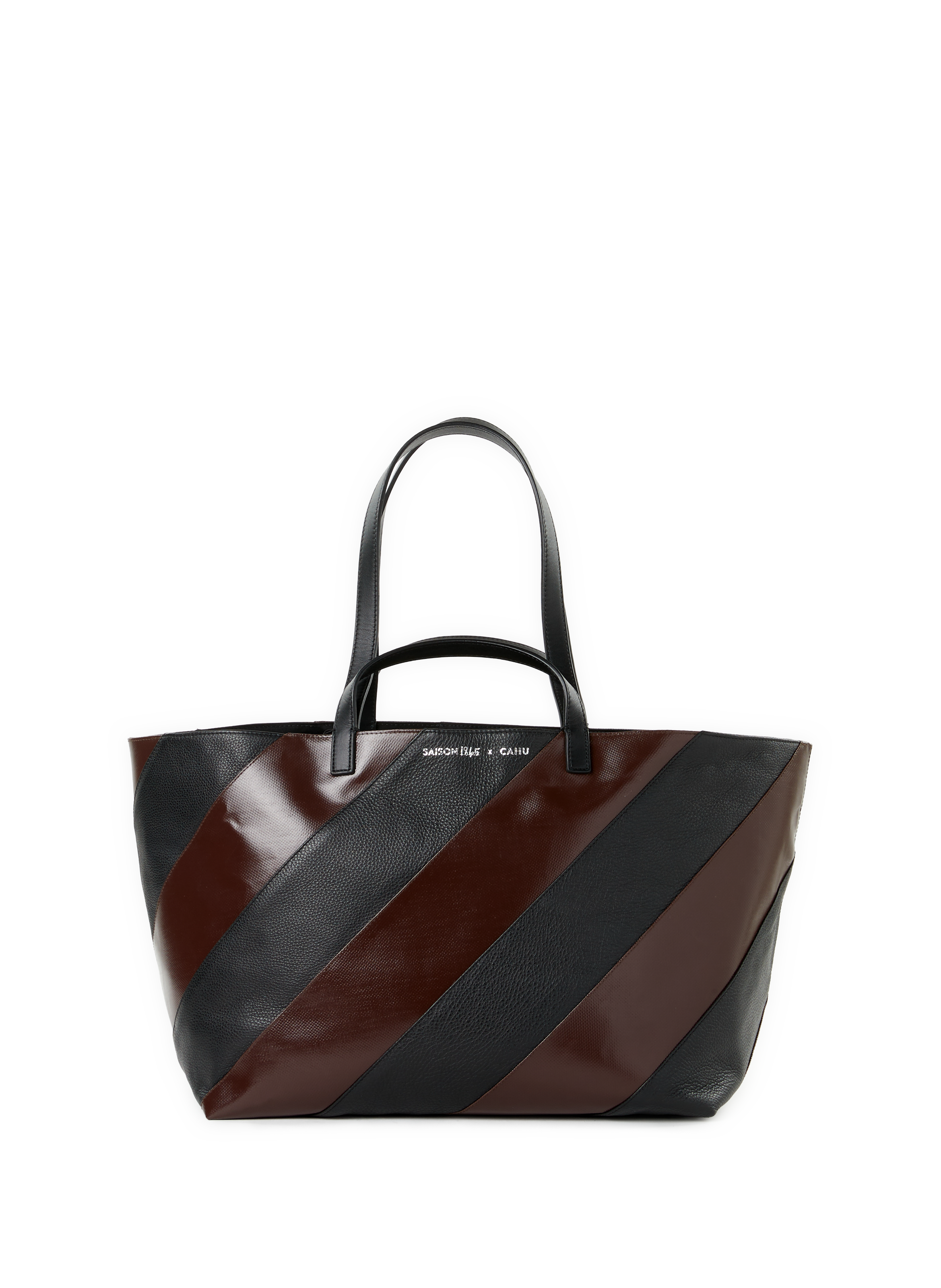 SAISON 1865 x Cahu - Reisetasche aus zweifarbigem gemischtem Leder Braun