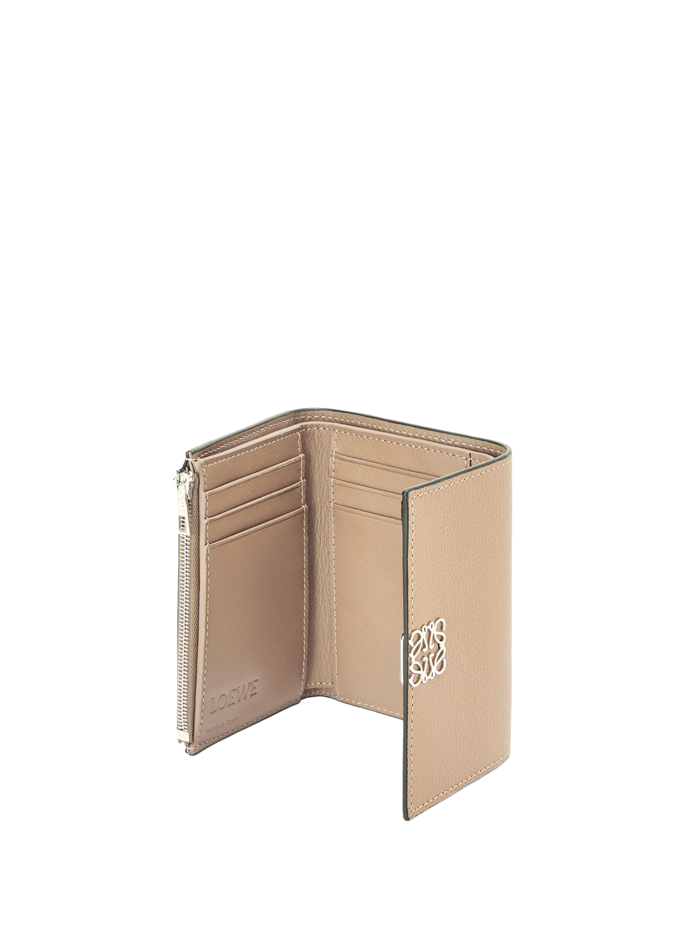 Grained calfskin vertical wallet LOEWE Beige