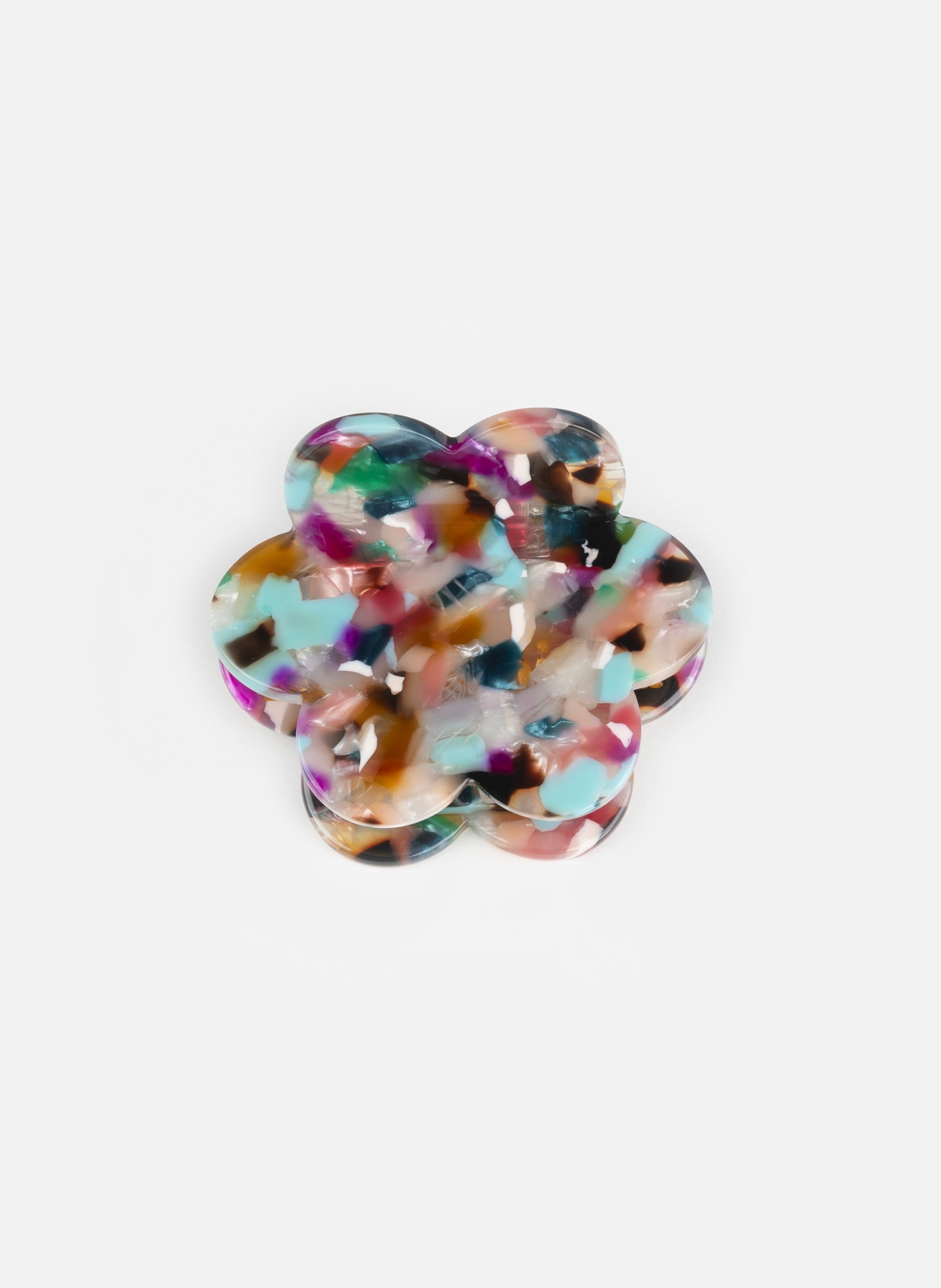 Pince à cheveux fleurette en acétate de cellulose KURAGE GINZA Multicolore
