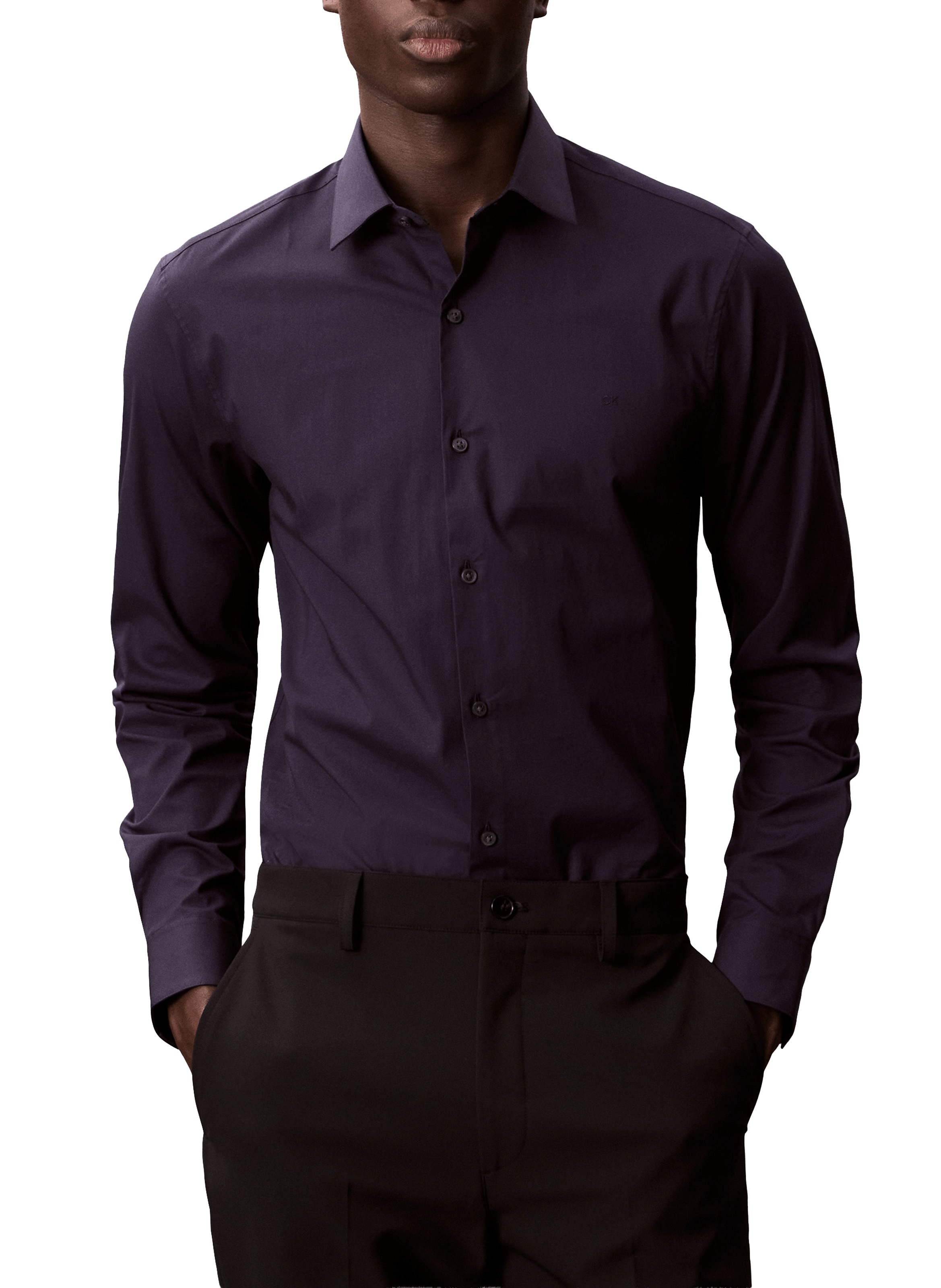 Classic fitted cotton shirt Blue by CALVIN KLEIN CALVIN KLEIN Classic fitted cotton shirt Blue