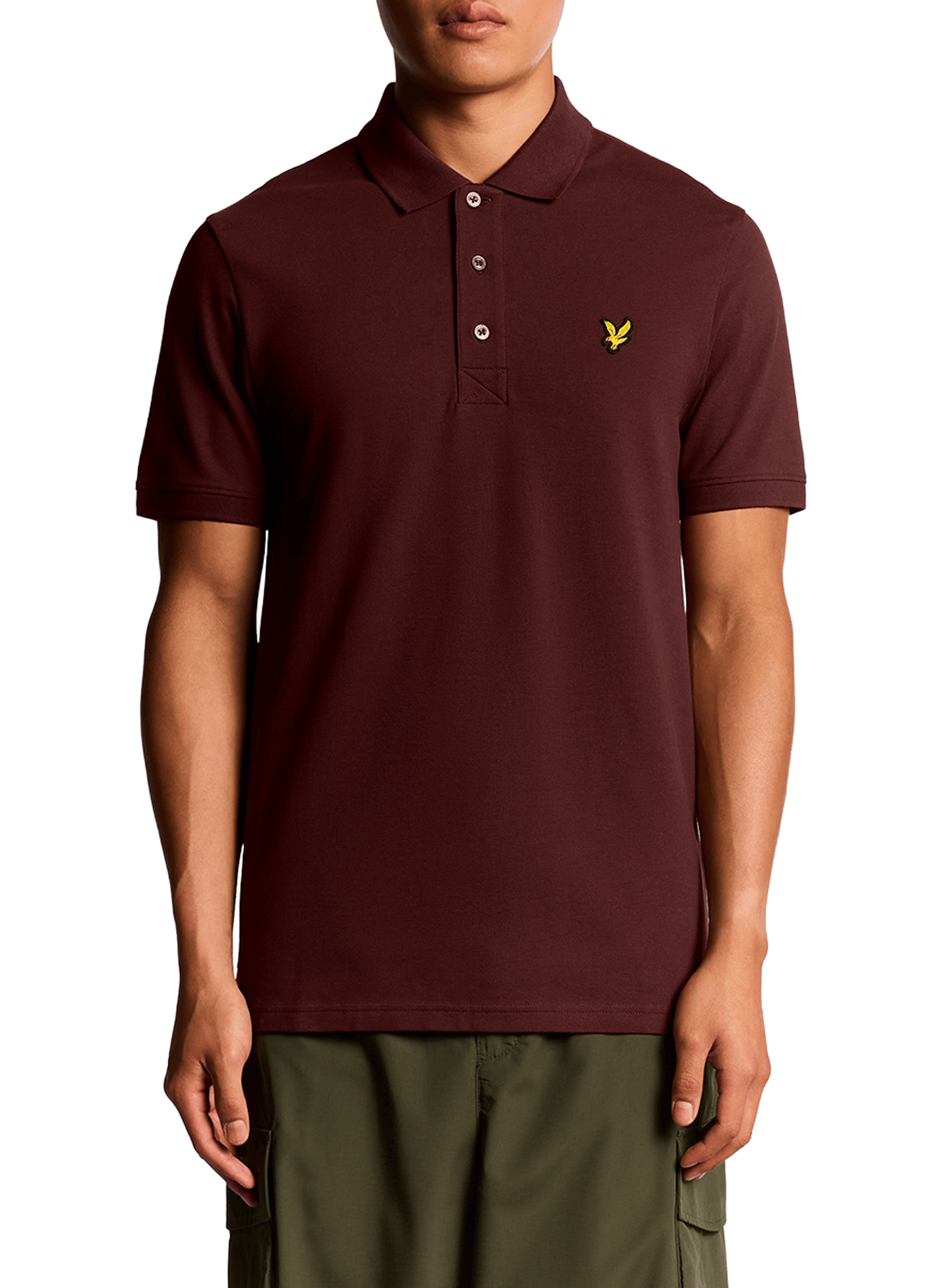 LYLE & SCOTT Short-sleeved polo shirt in blended cotton Brown