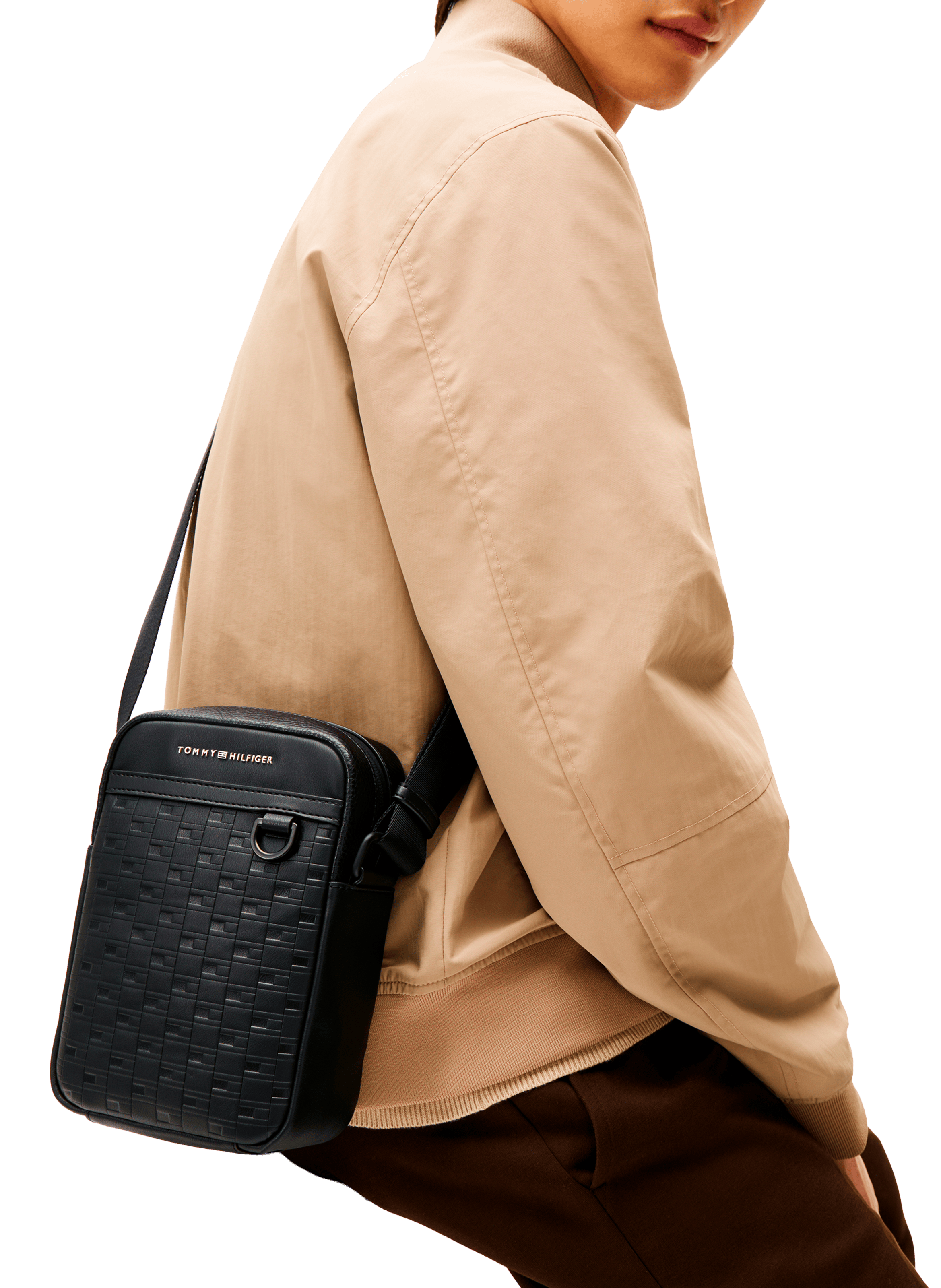 Faux leather crossbody bag TOMMY HILFIGER Black