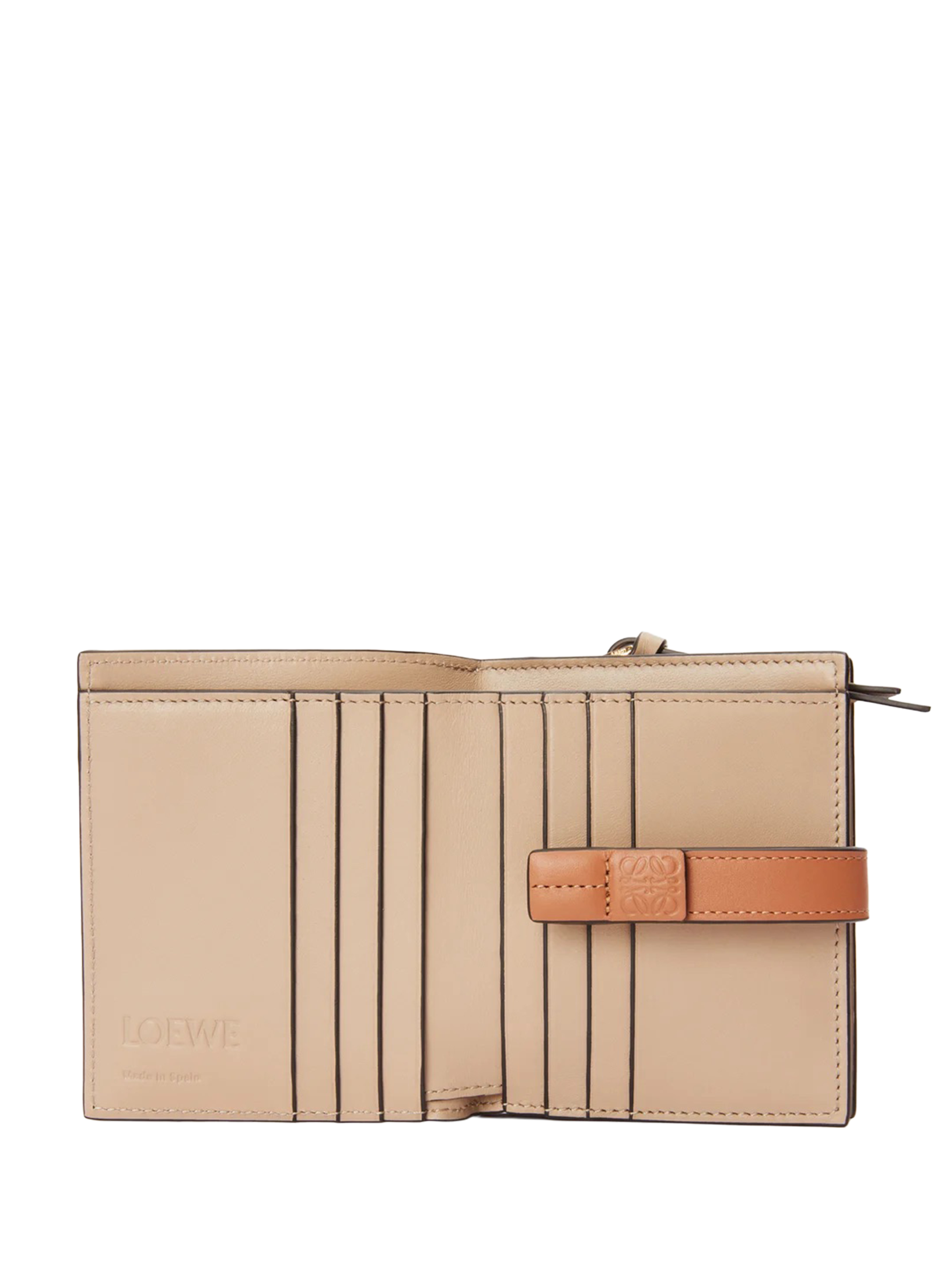 Compact zip-around wallet in soft grained calfskin leather LOEWE Brown