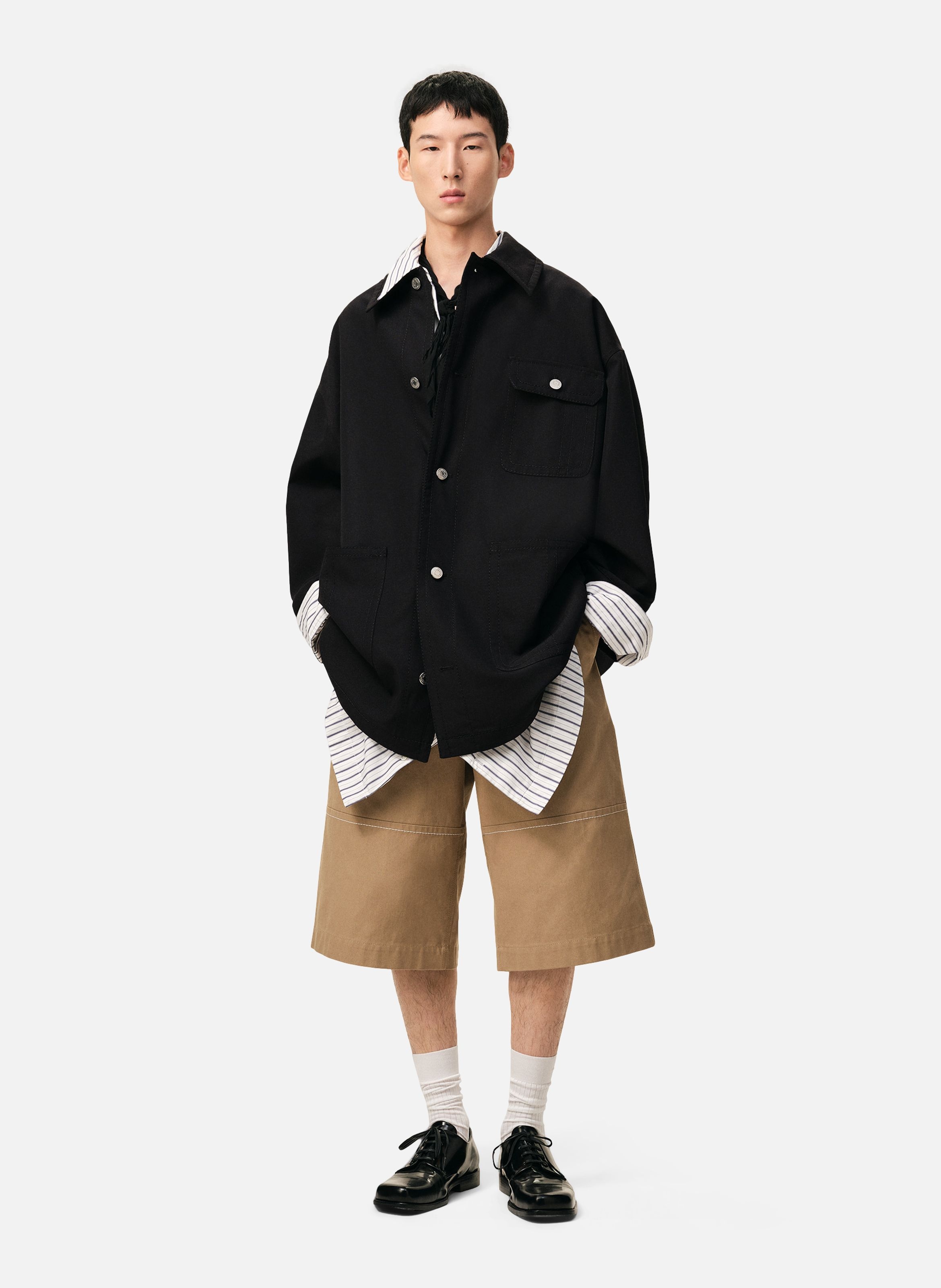 Veste worker unisexe en laine vierge AMI PARIS Noir