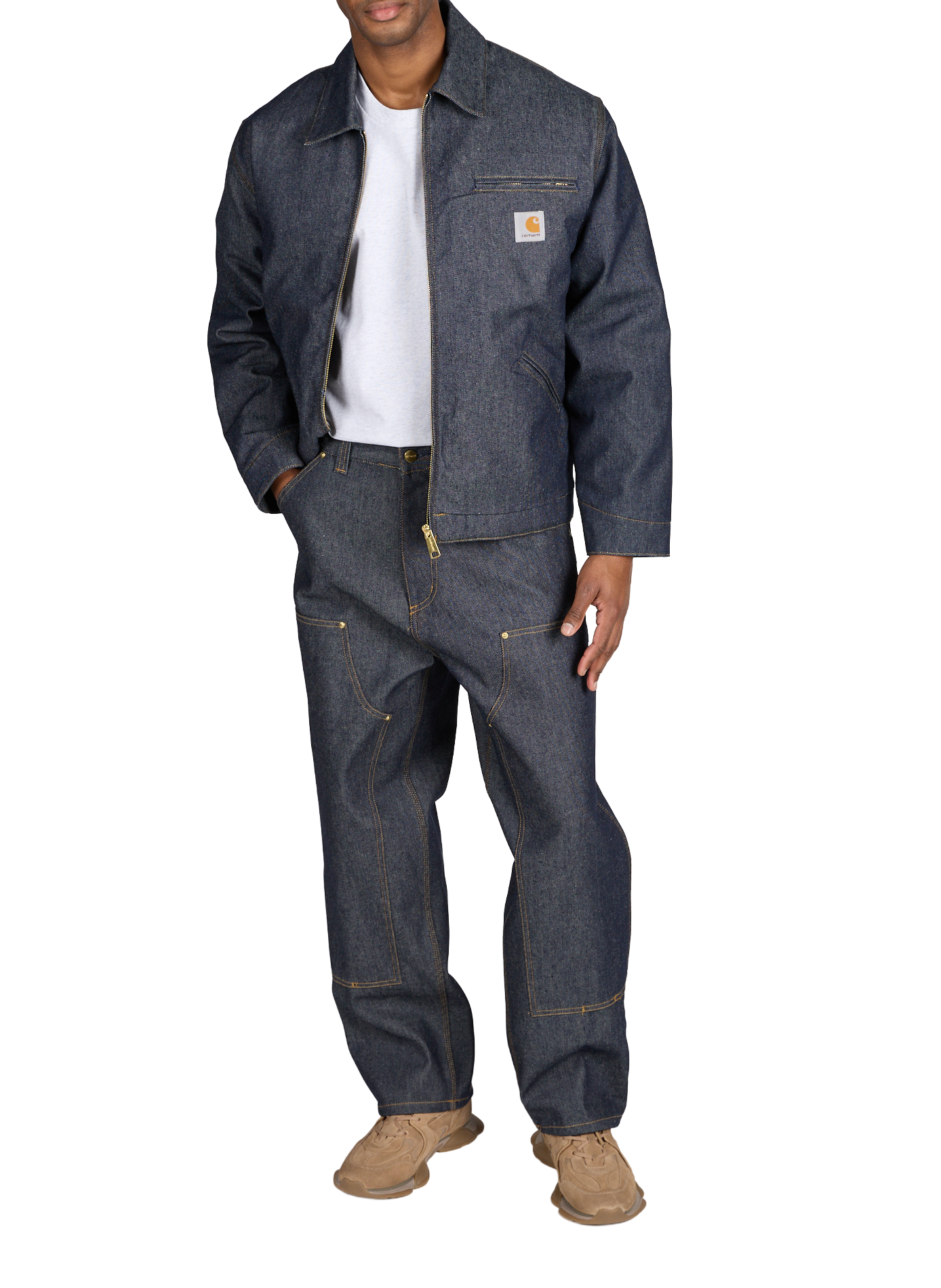 Oversized cotton jacket lined with a classic collar CARHARTT WIP Blue