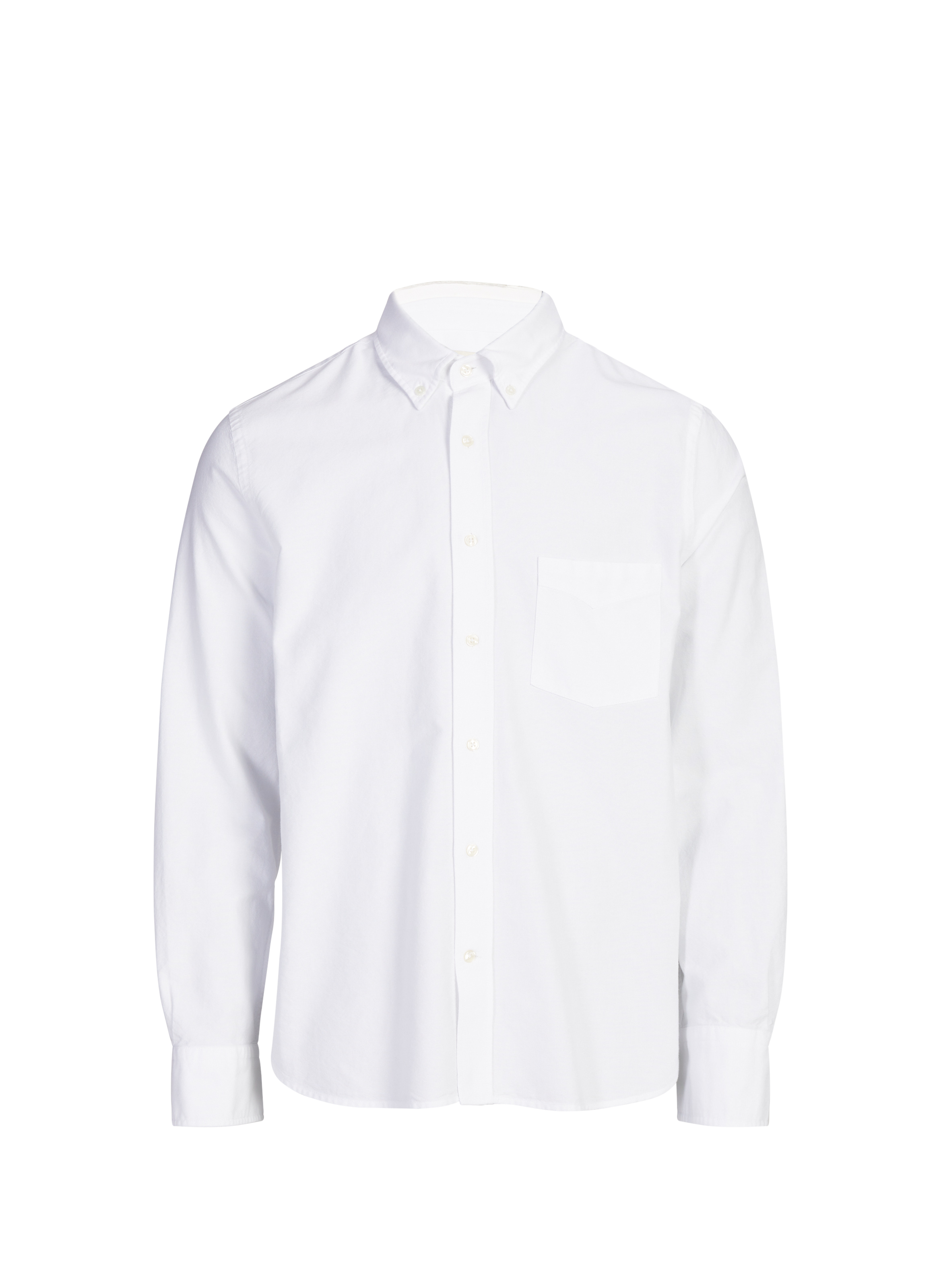 Solid cotton shirt with button-down collar OFFICINE GENERALE White