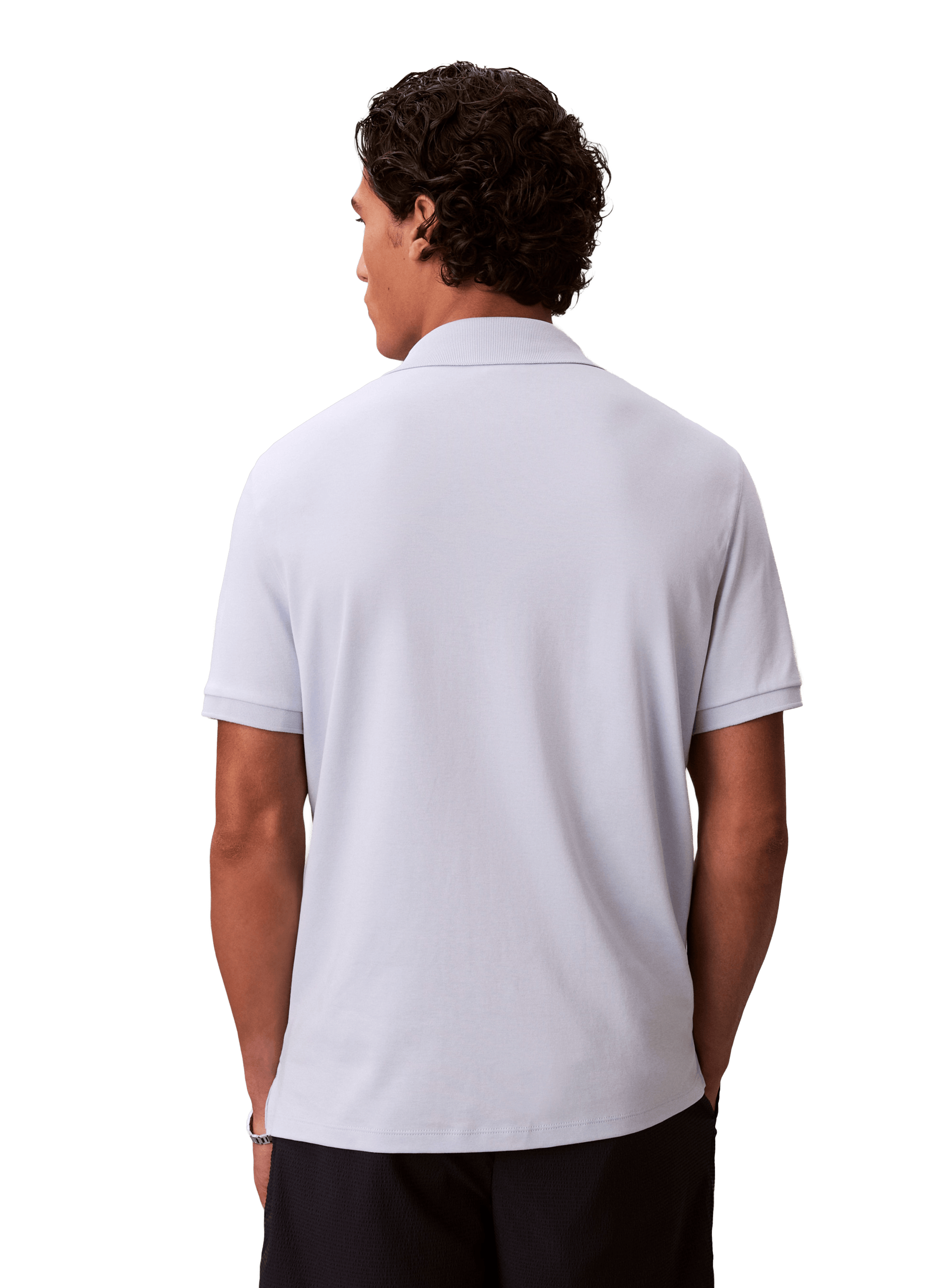 Polo droit à col zippé en coton CALVIN KLEIN Bleu