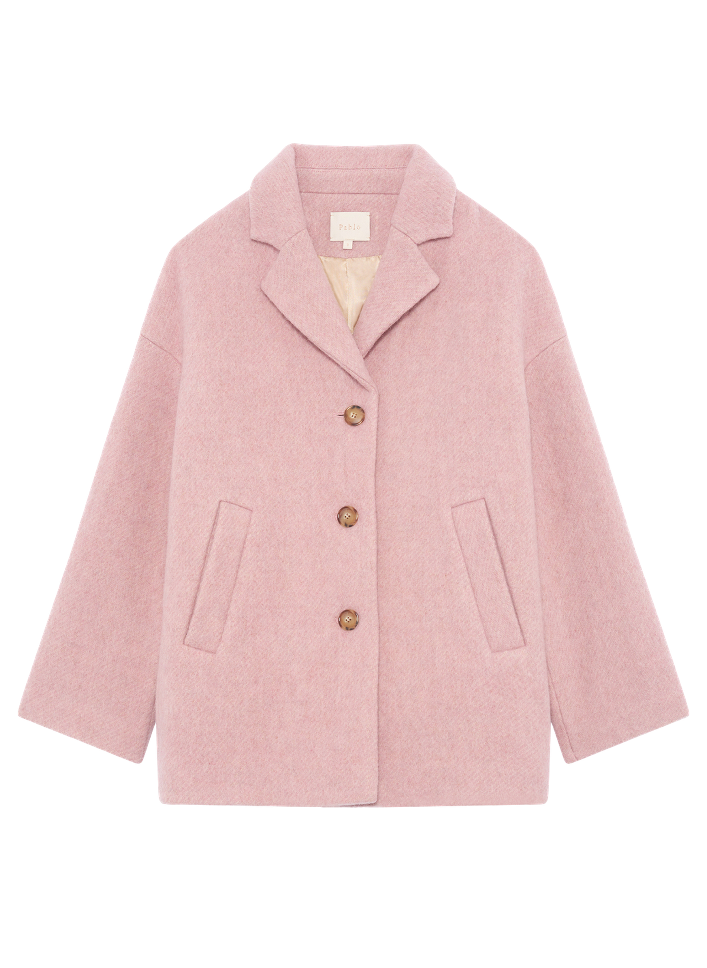 Manteau court en laine -  maude PABLO Rose