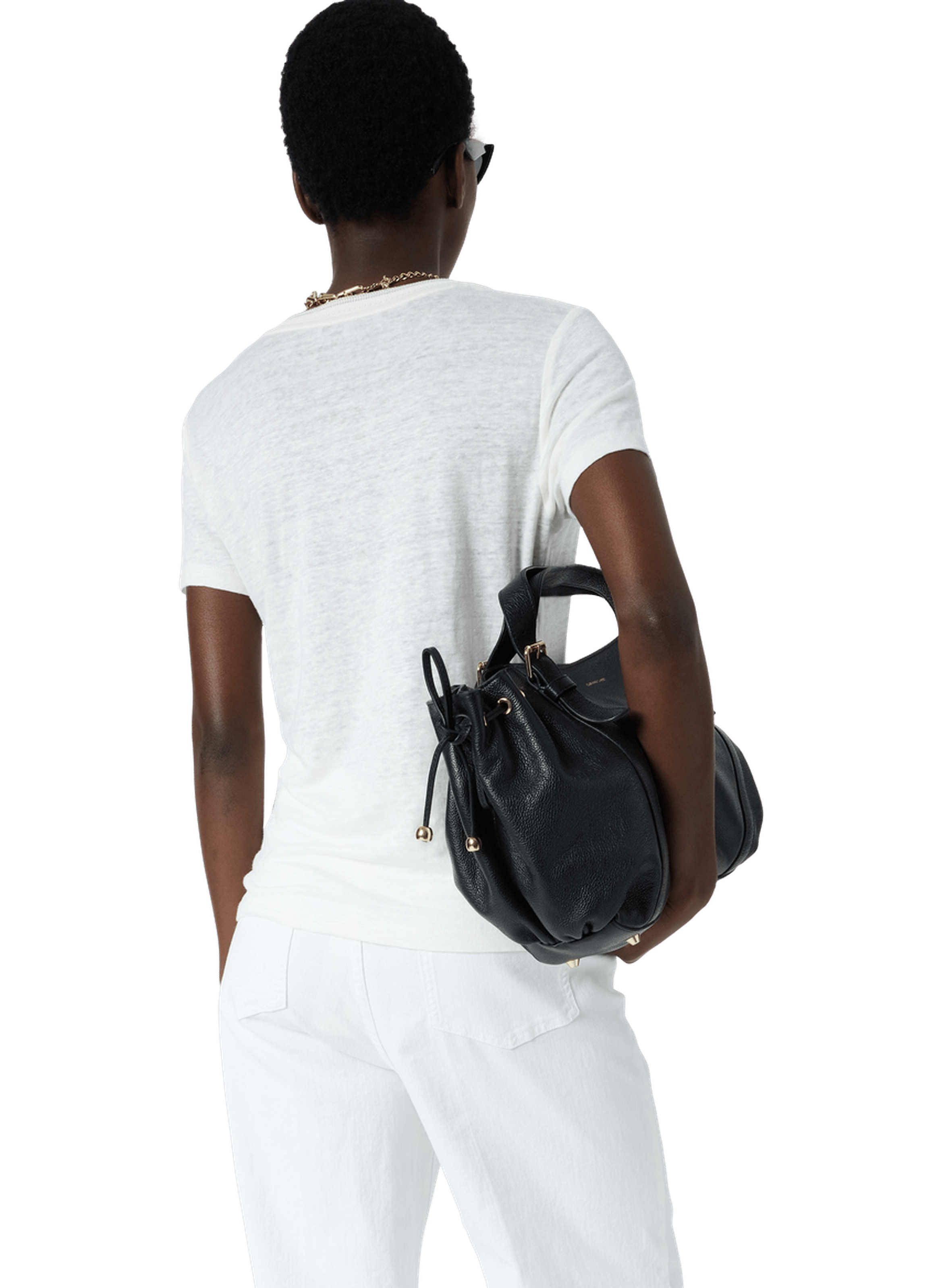 T-shirt v en lin à lurex - mirana GERARD DAREL Blanc