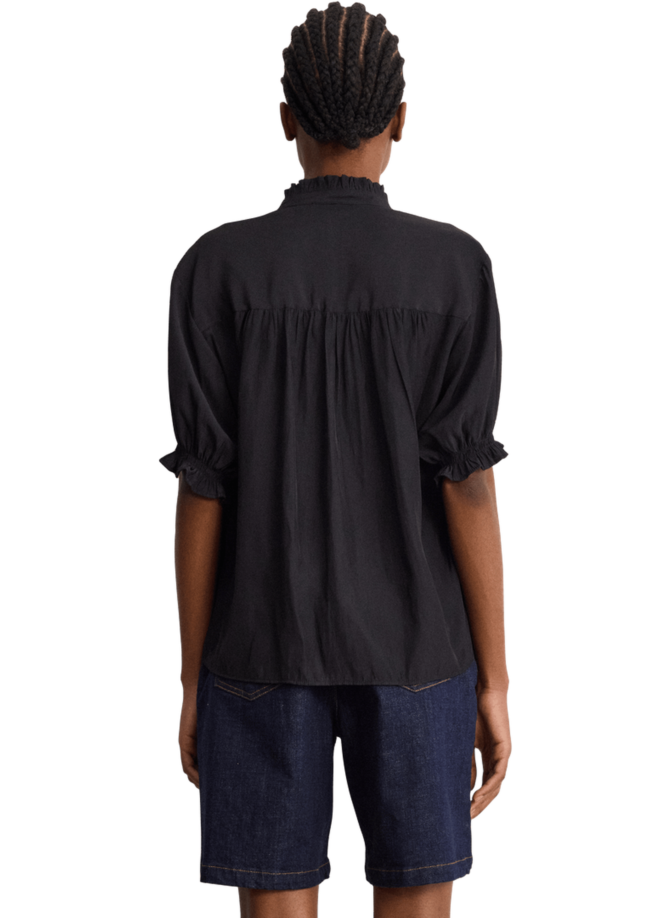 Blouse fluide à volants - coraline PABLO Noir