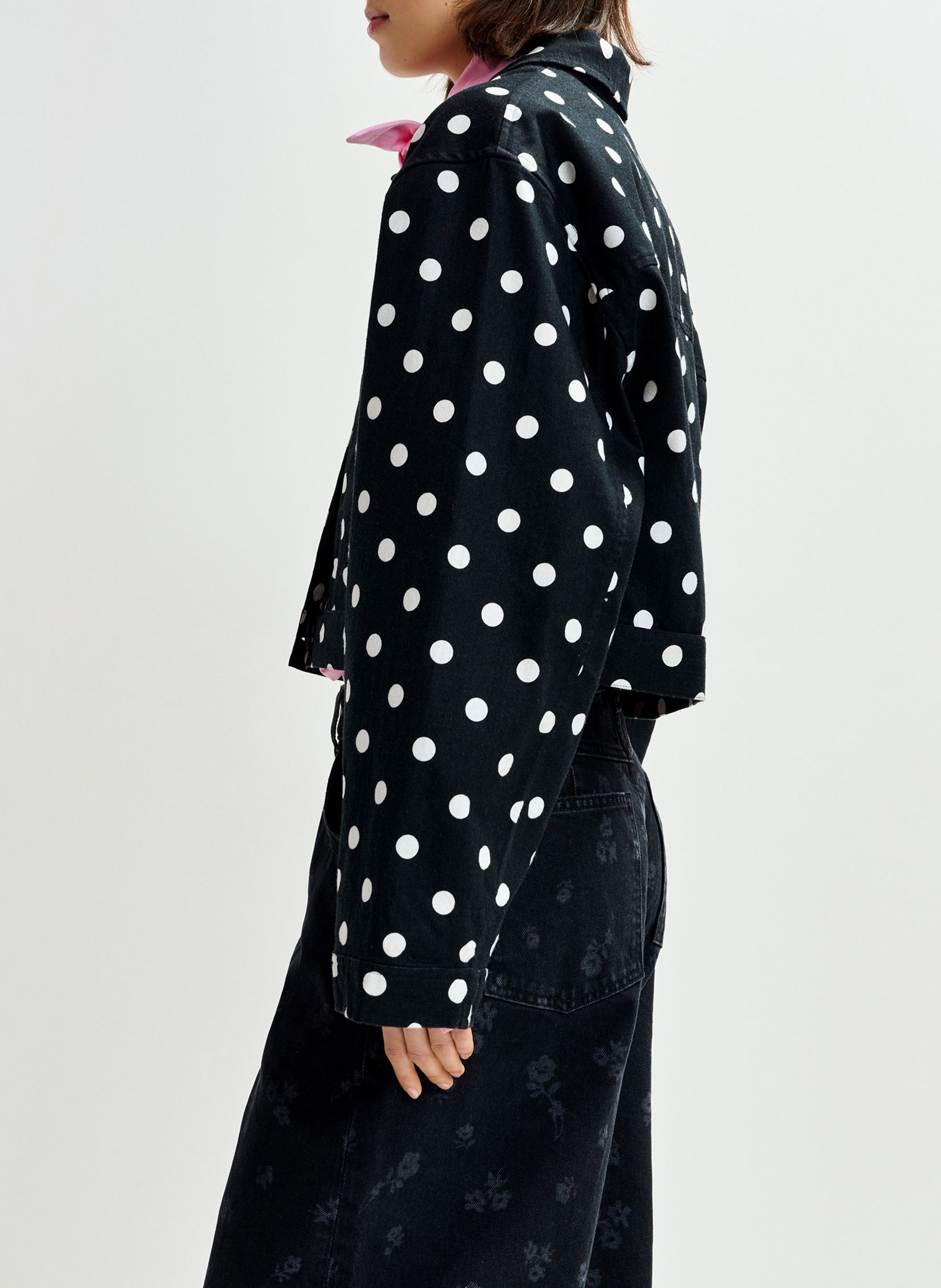 Veste droite col classique en coton imprimé jaborosa ESSENTIEL ANTWERP Blanc