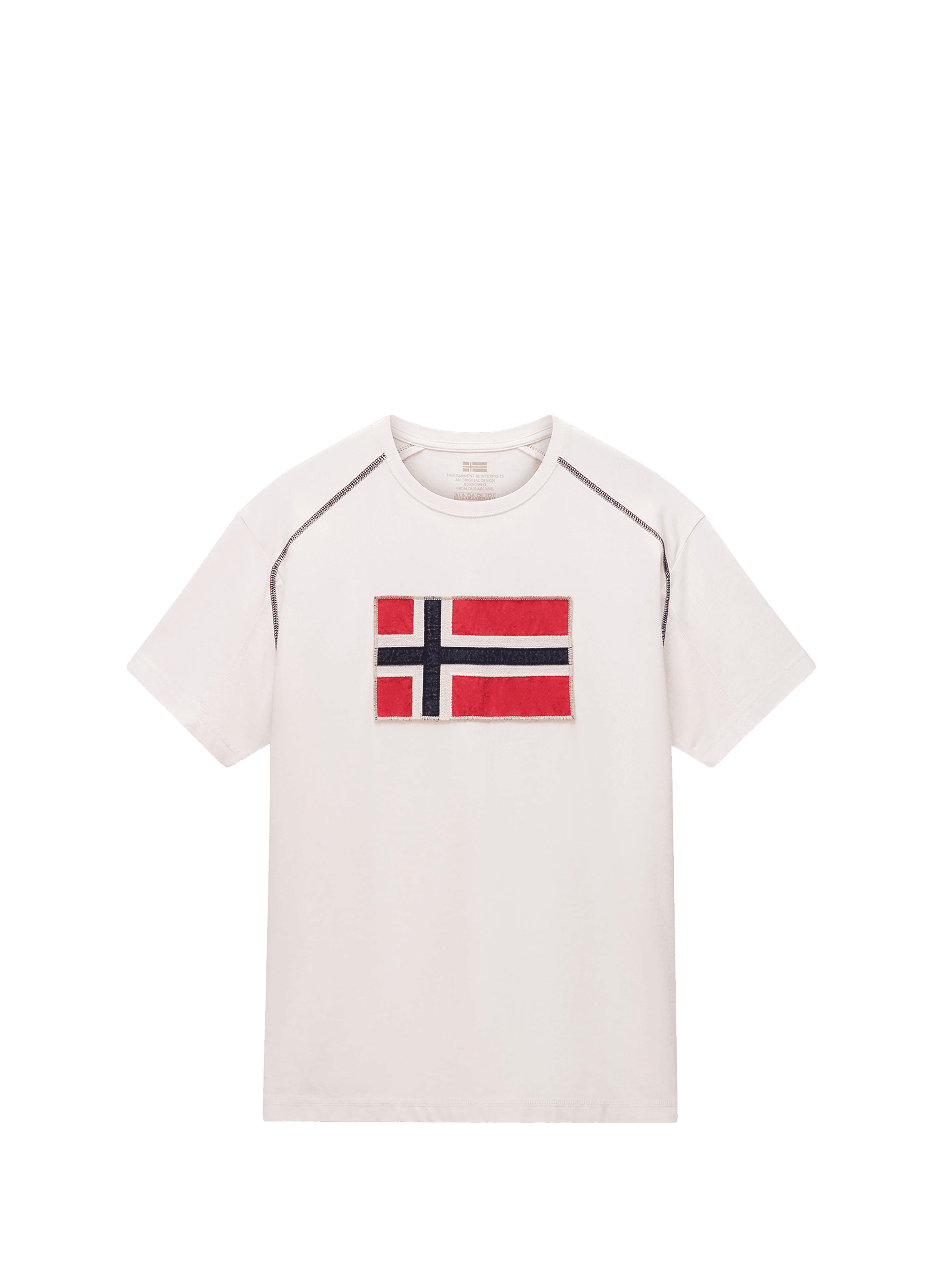 T-shirt droit imprimé Reflect en coton NAPAPIJRI Blanc