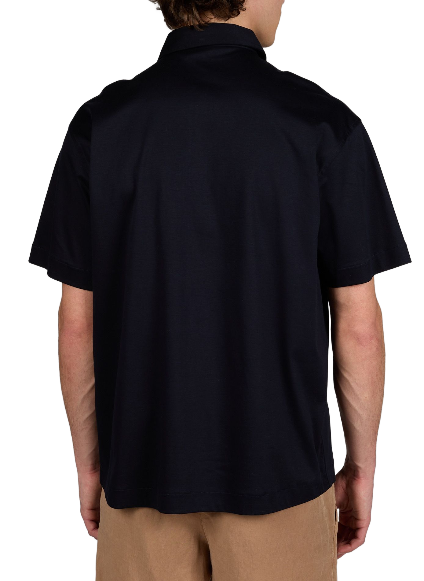 Solid short-sleeve cotton shirt STRELLSON Blue