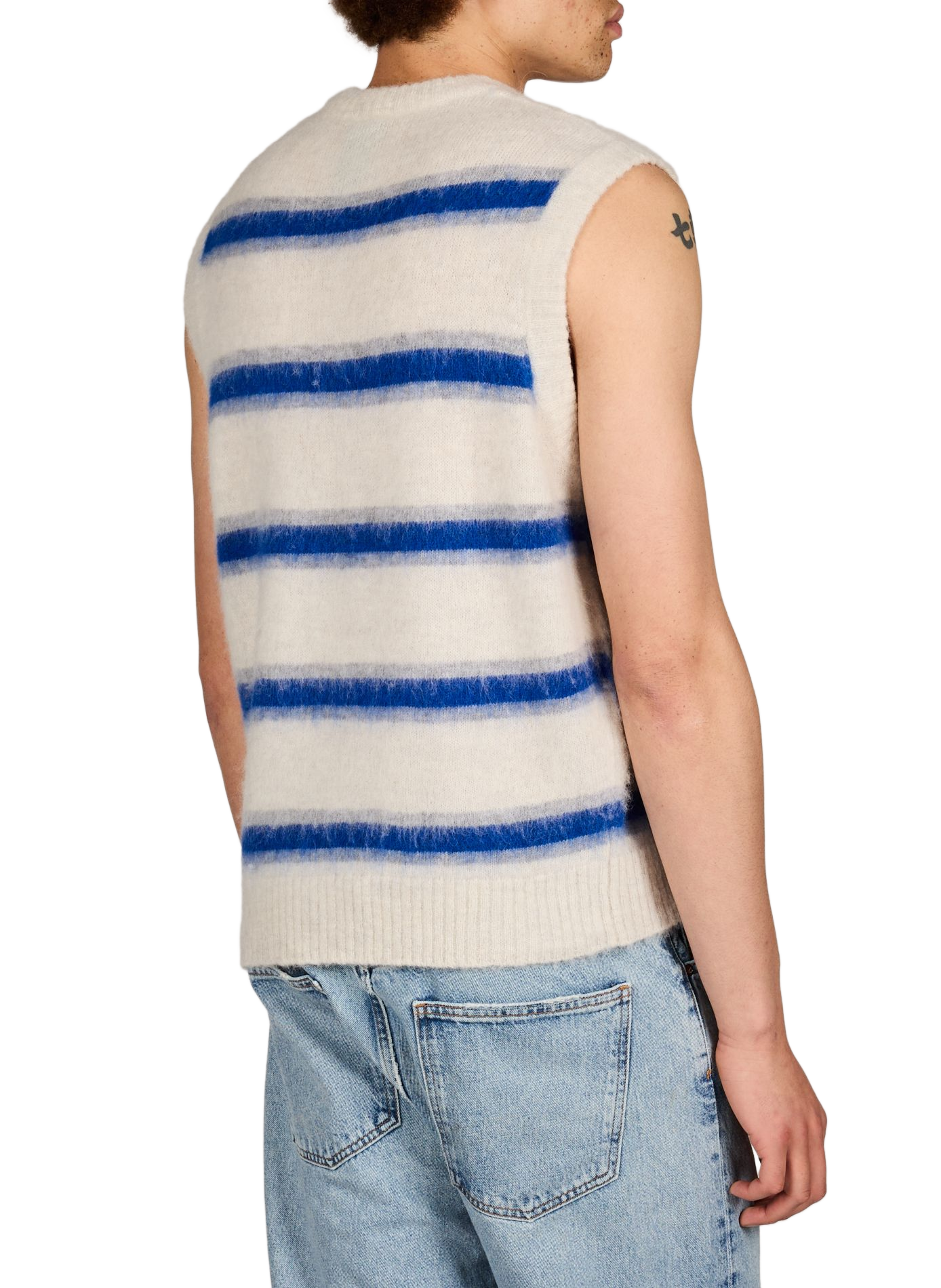 Maglione senza maniche a righe ANNARR Blu