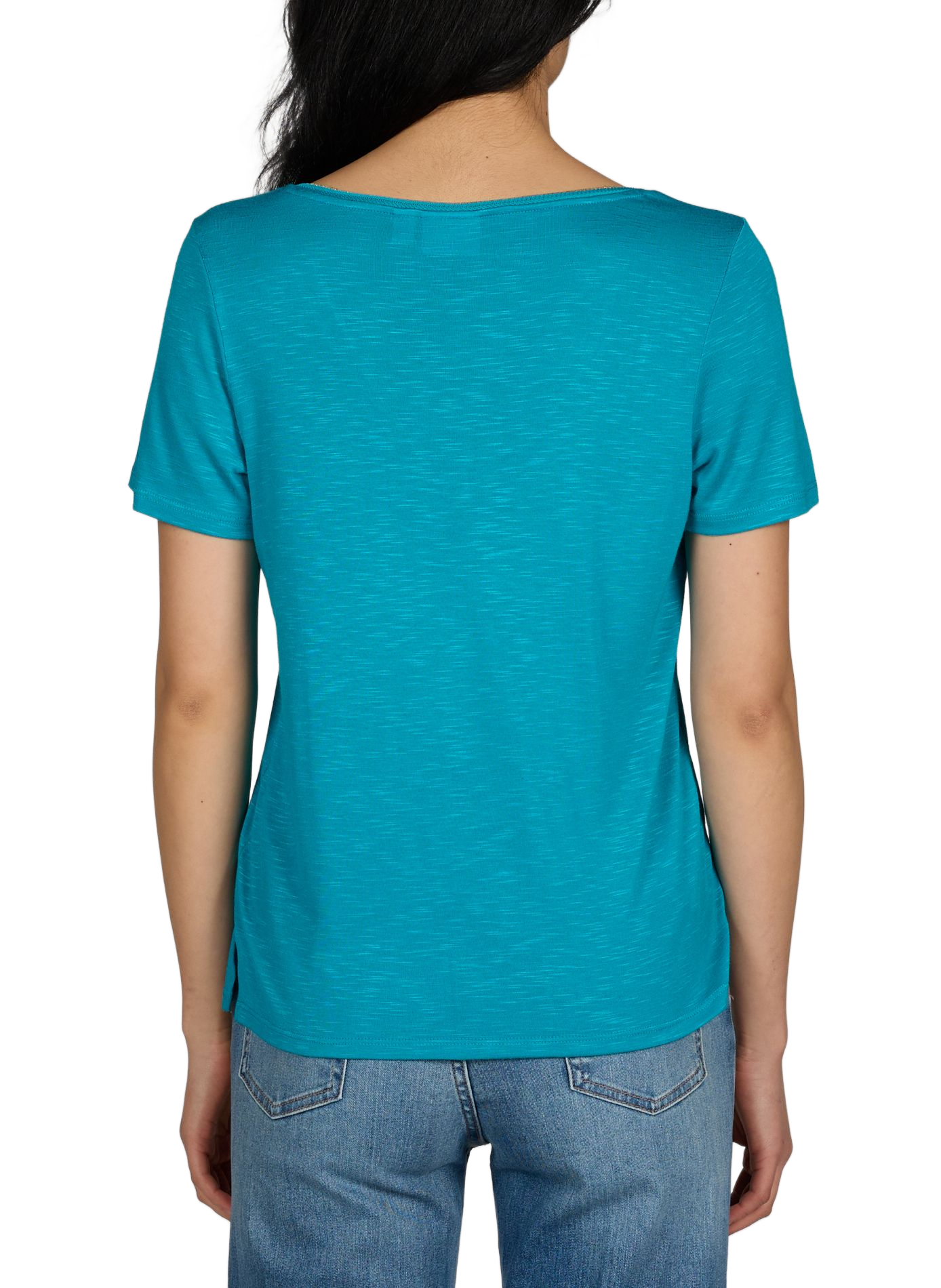 T-shirt Vinoel col V VILA Bleu