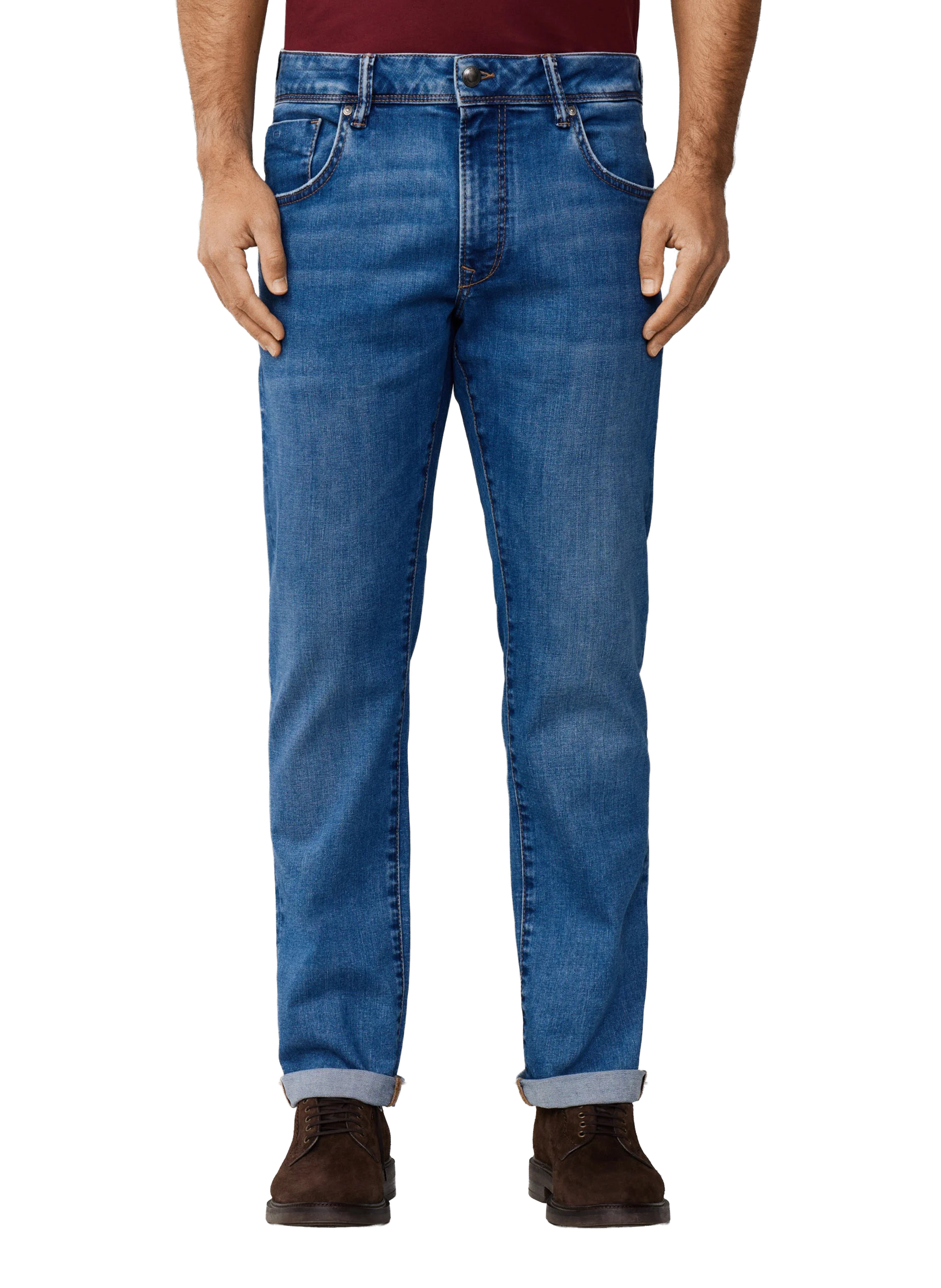 Slim fit washed denim jeans in blended cotton HACKETT Blue