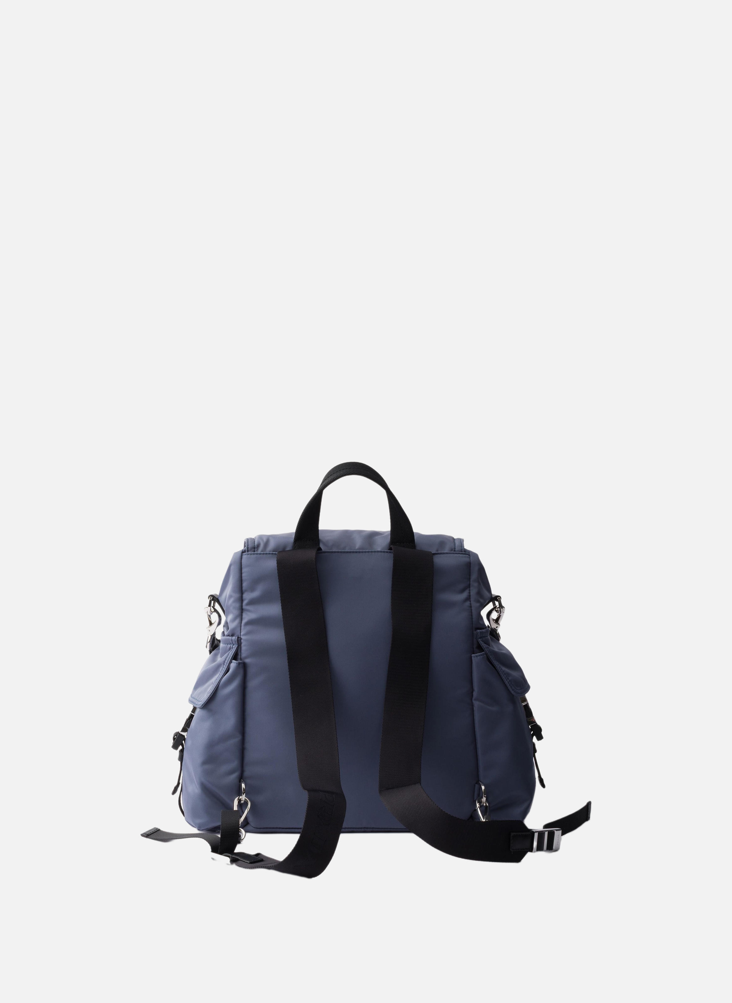 Sac à dos prada explore en re-nylon et cuir PRADA Bleu