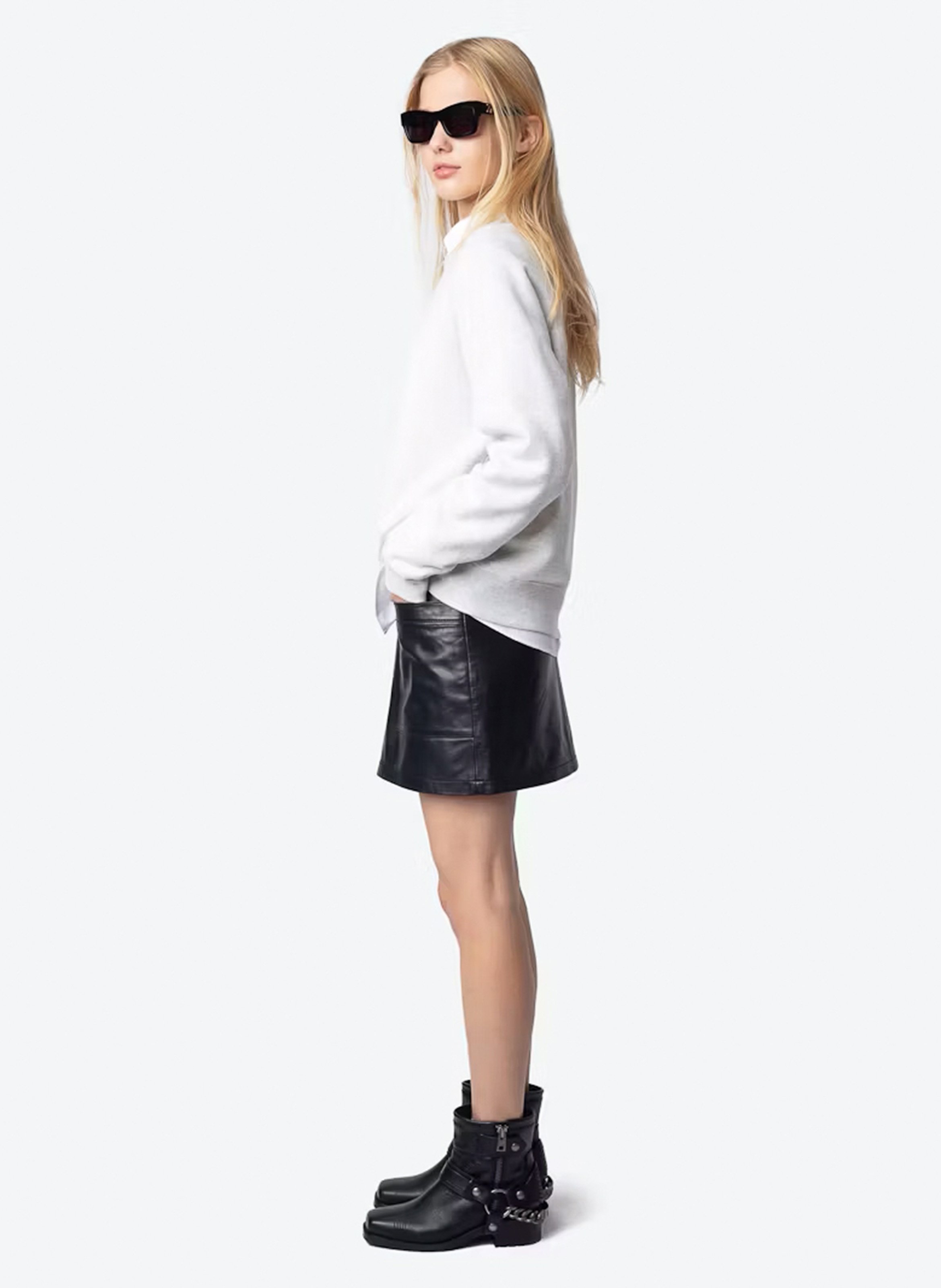 Sweat col rond en coton mélangé upper ZADIG&VOLTAIRE Gris