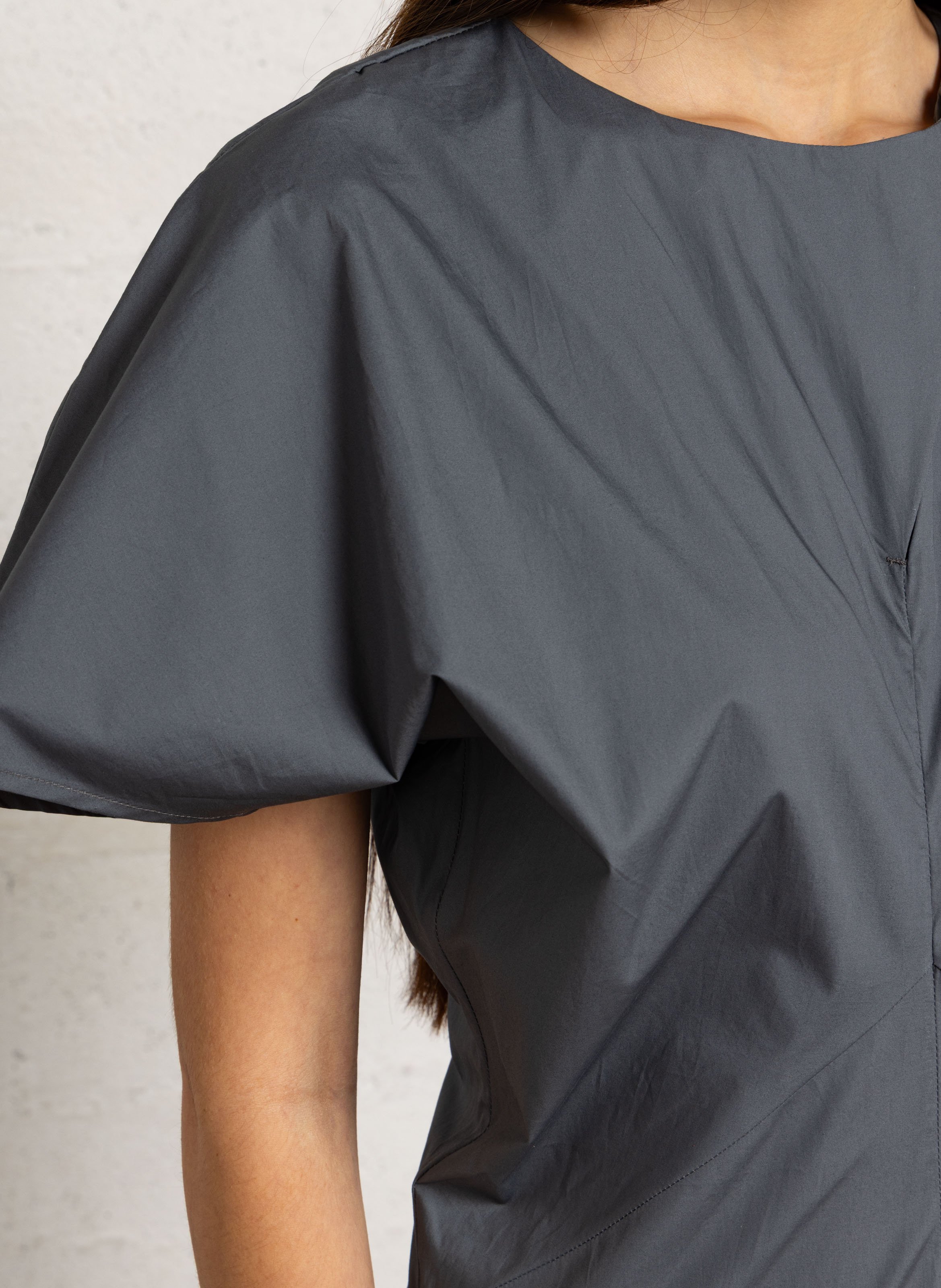 Robe longue ajustée en coton ella SOEUR Gris