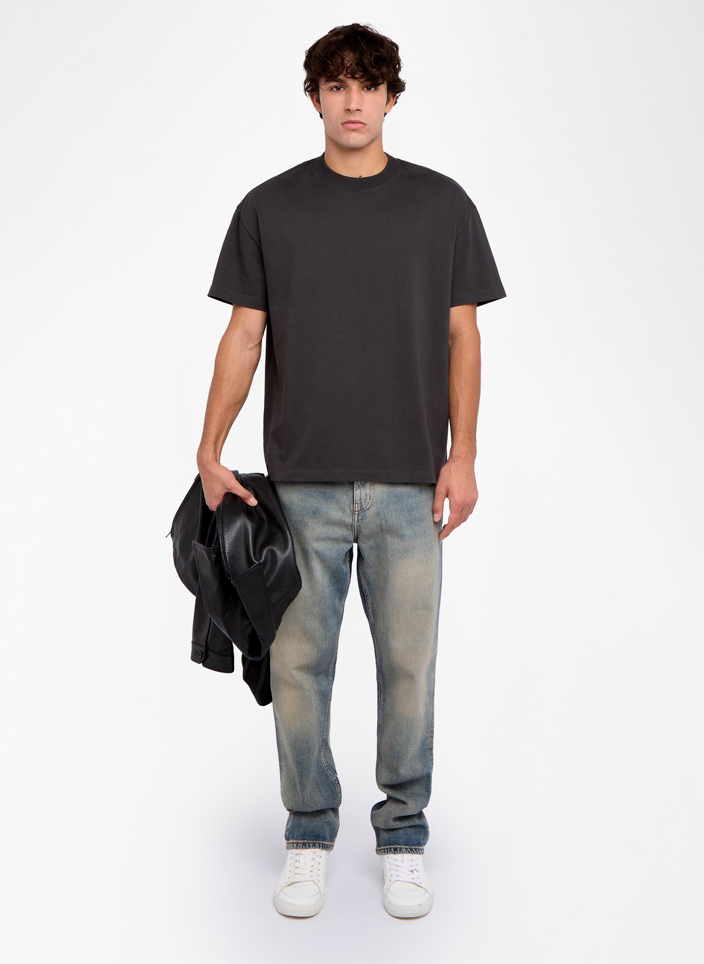 Tee-shirt droit col rond en coton imprimé teddyx ZADIG&VOLTAIRE Gris