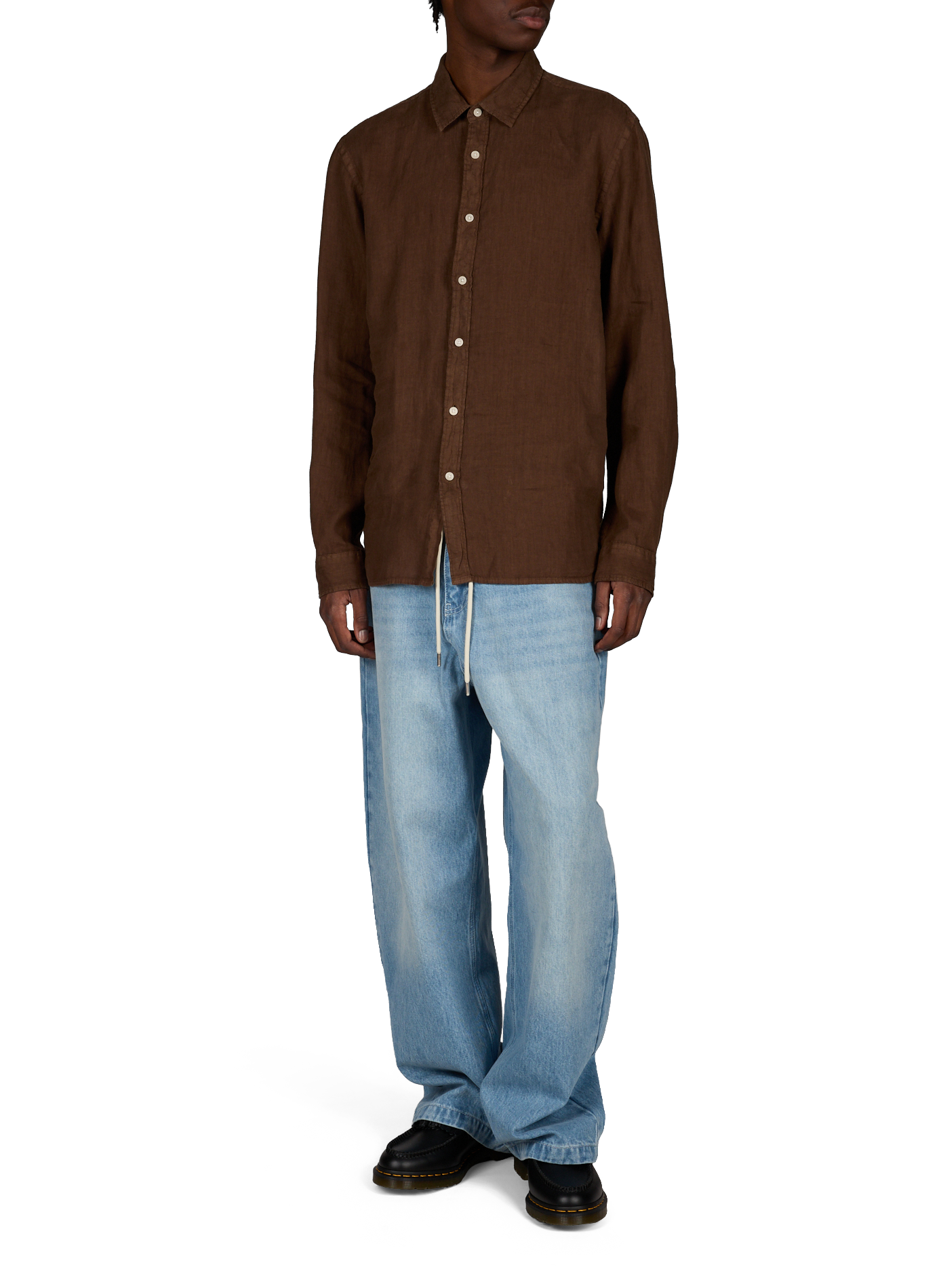 Lightweight linen shirt PIERRE CARDIN Brown