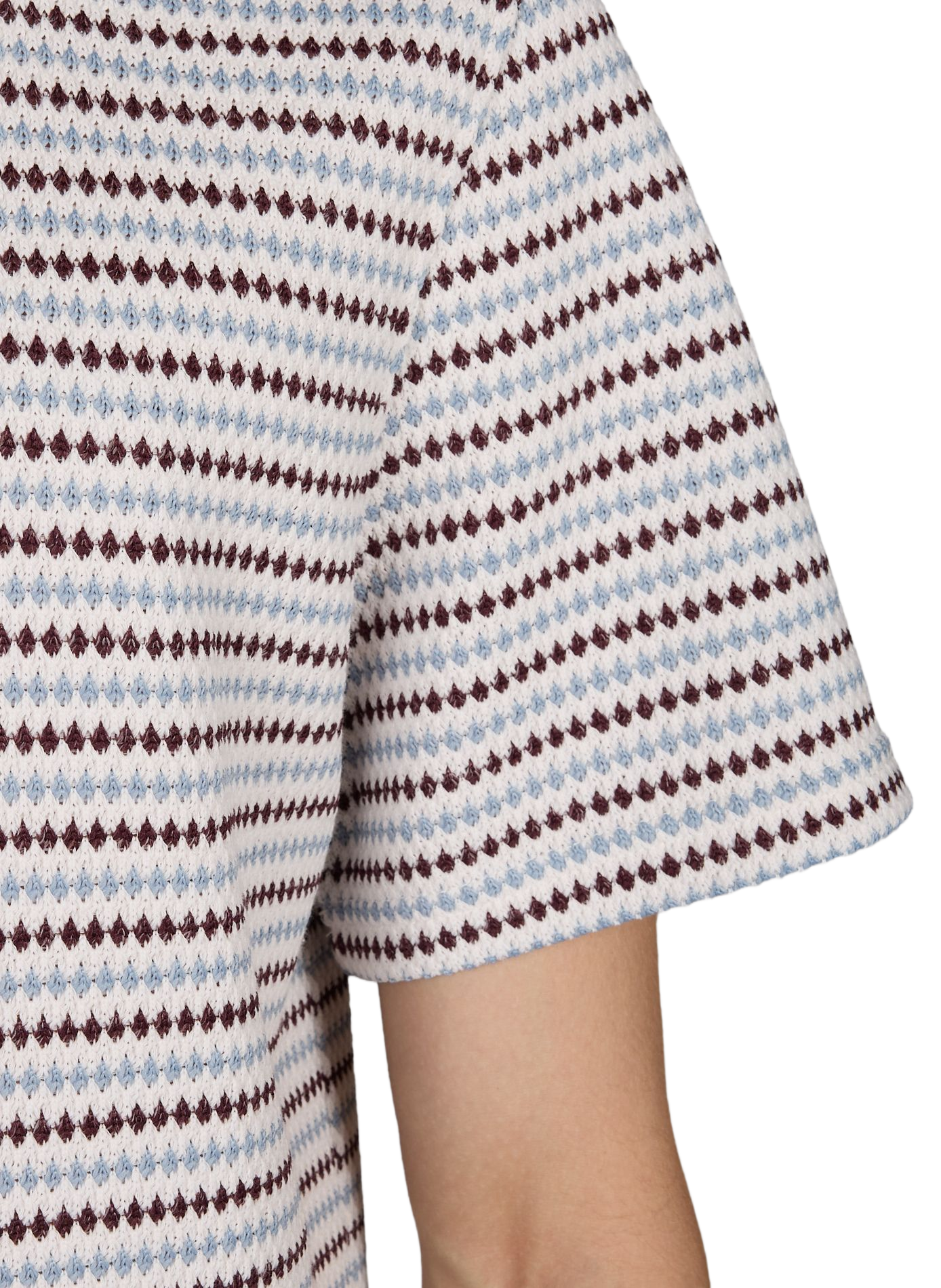 Short-sleeved striped knit polo LES DEUX White