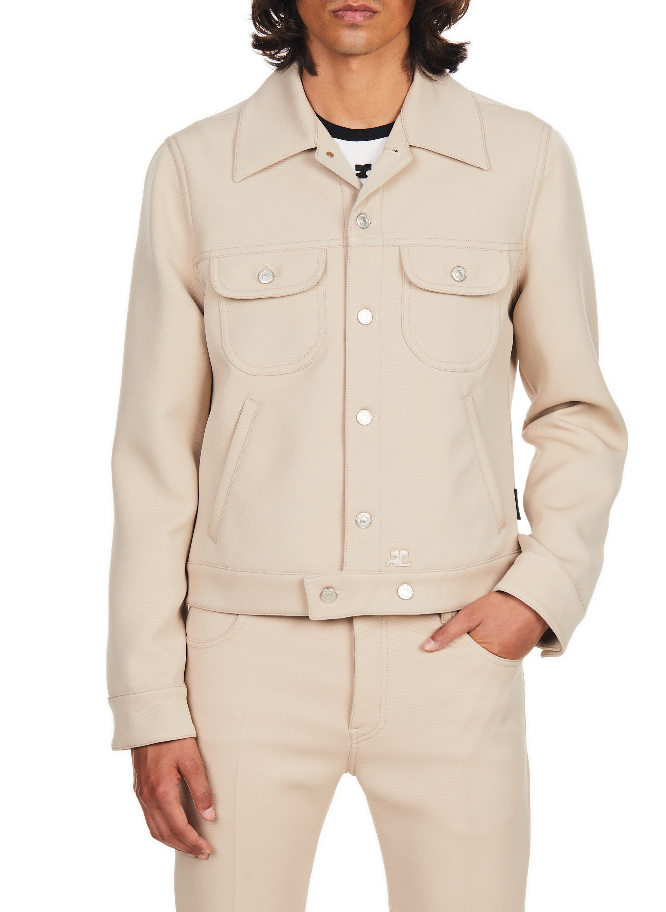 Blouson Trucker en twill COURRÈGES Beige