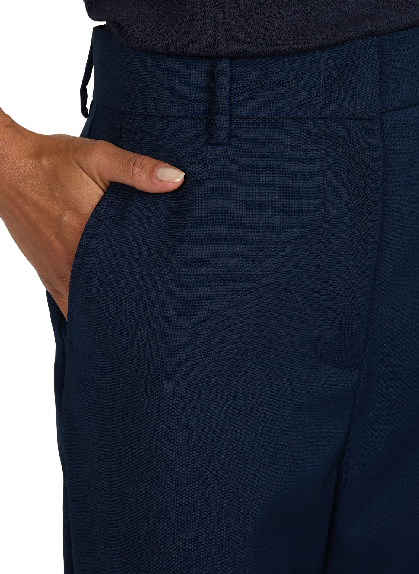 High-waisted wool pleated trousers MAX MARA WEEK END Blue