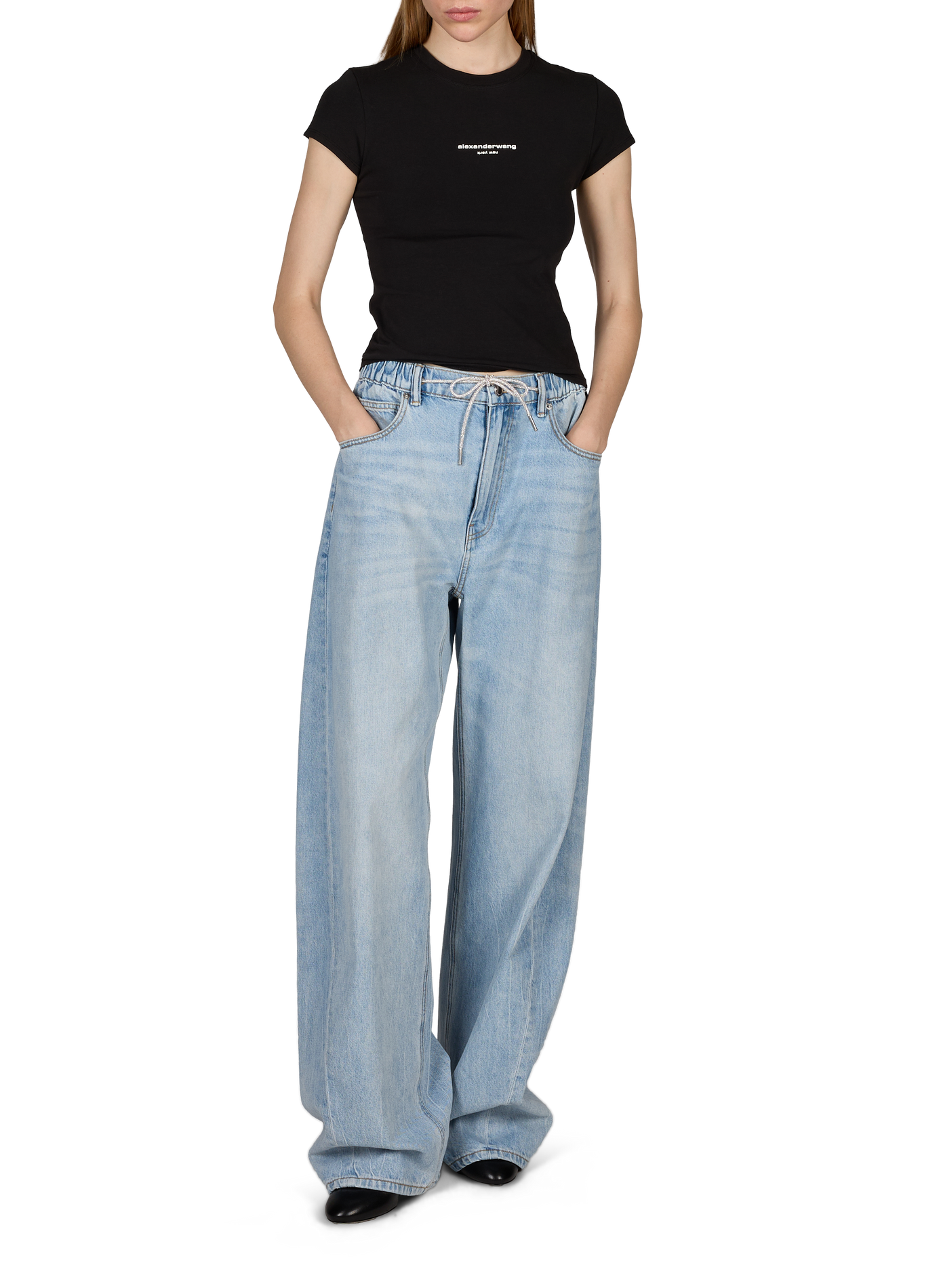 Wide cotton jeans ALEXANDER WANG Blue