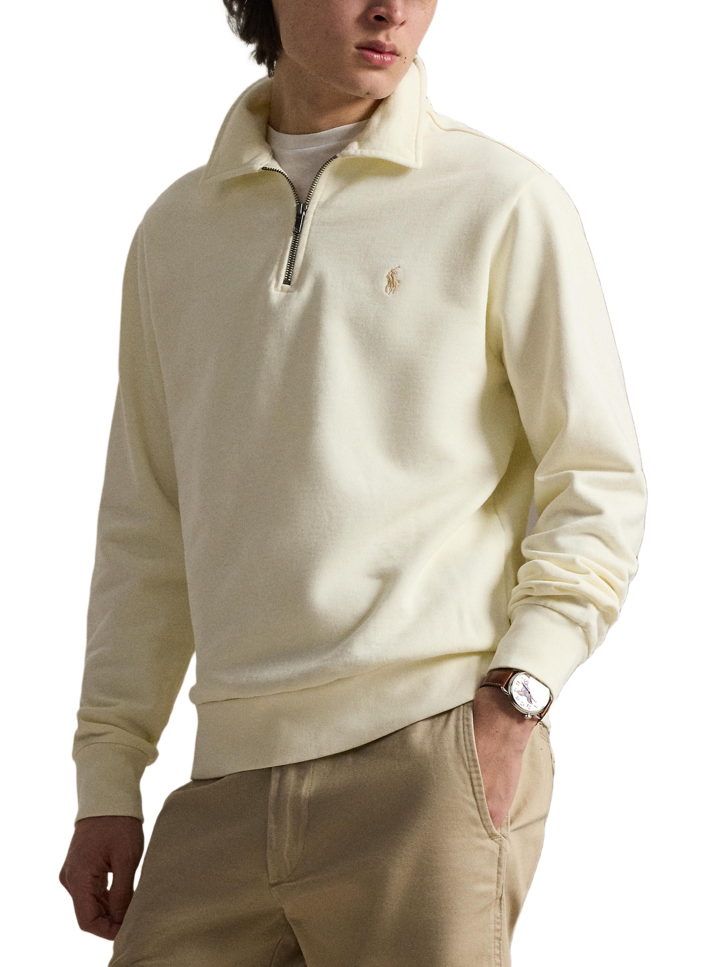 Pull droit à col classique en coton  POLO RALPH LAUREN Beige