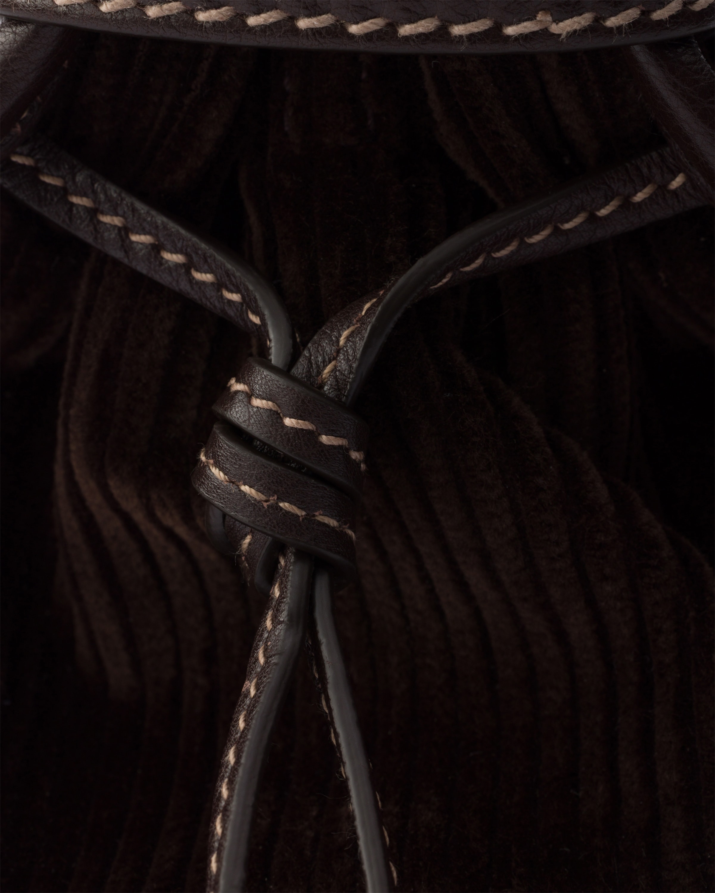 Sac à main prada bonnie en velours côtelé et cuir PRADA Marron