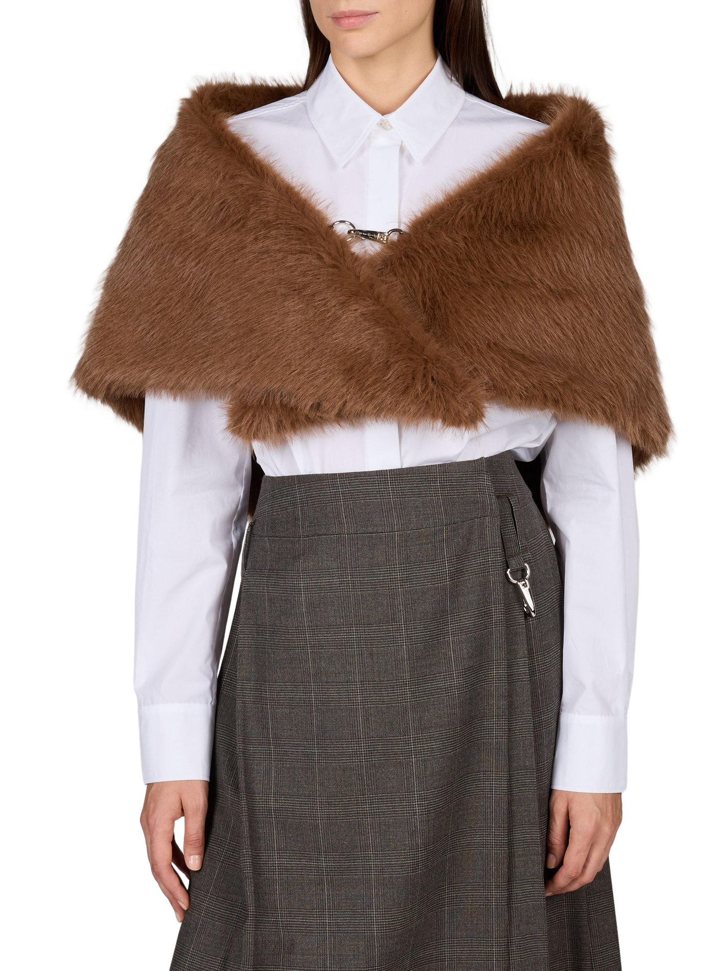 Faux fur scarf. SIMONE ROCHA Brown