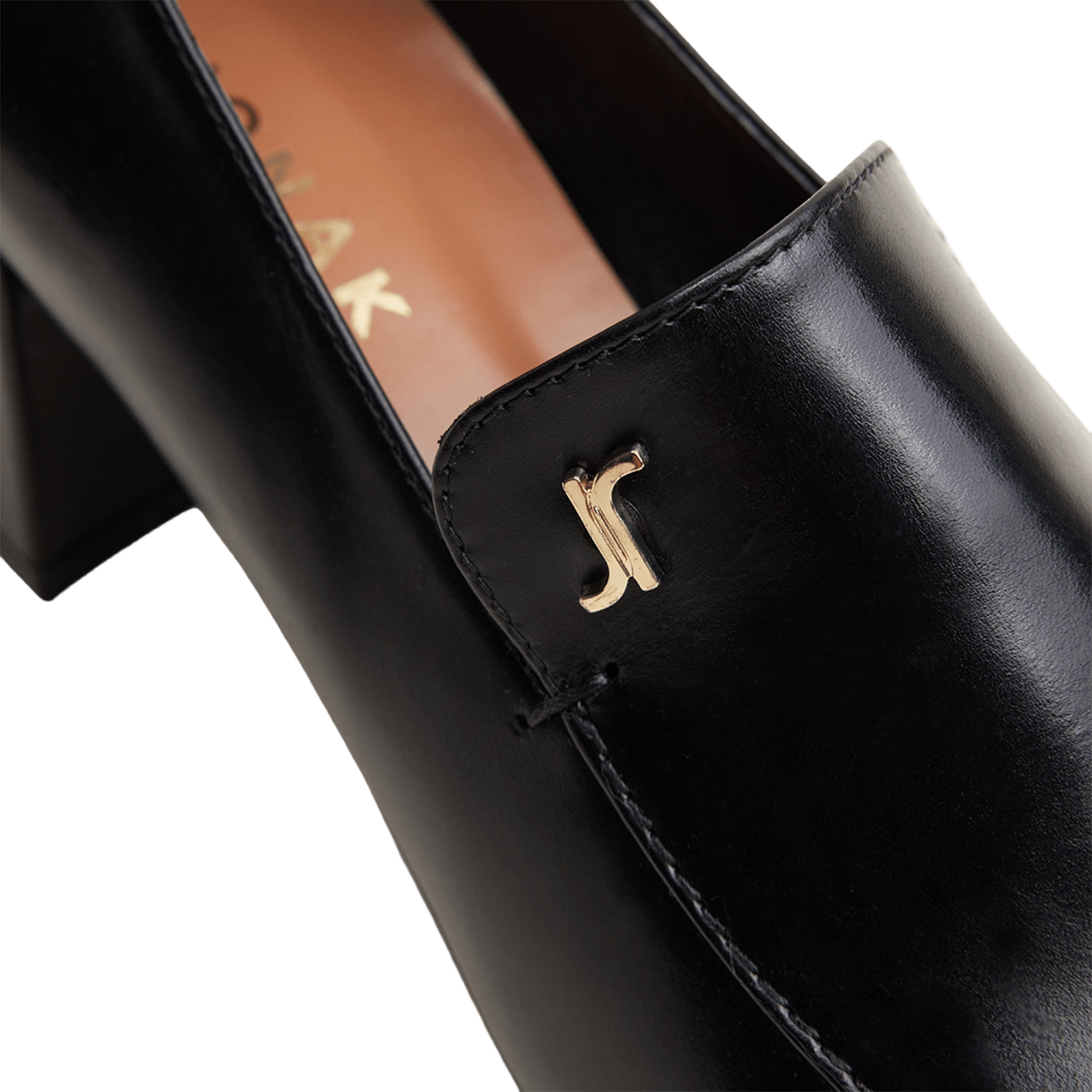 Mocassins à talon mi-haut en cuir villette JONAK Noir