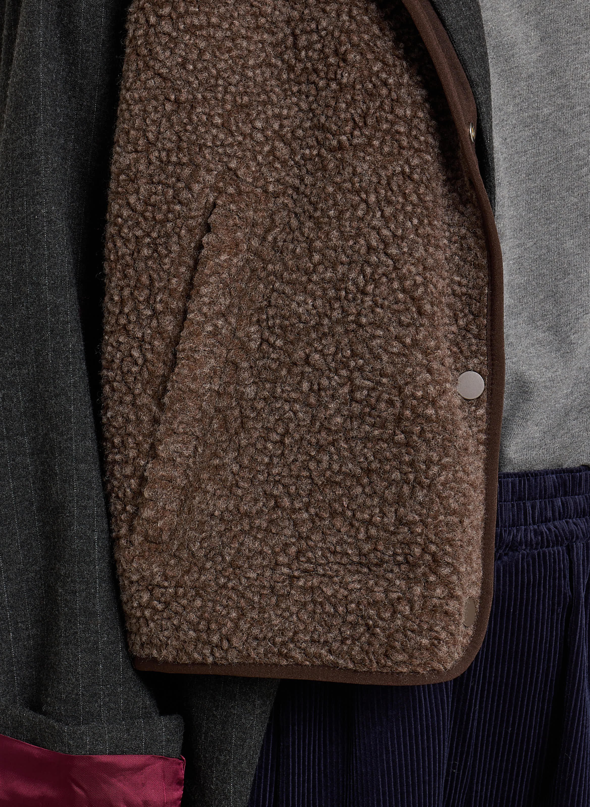 Gilet col rond molletonné sans manches hoktown AMERICAN VINTAGE Marron