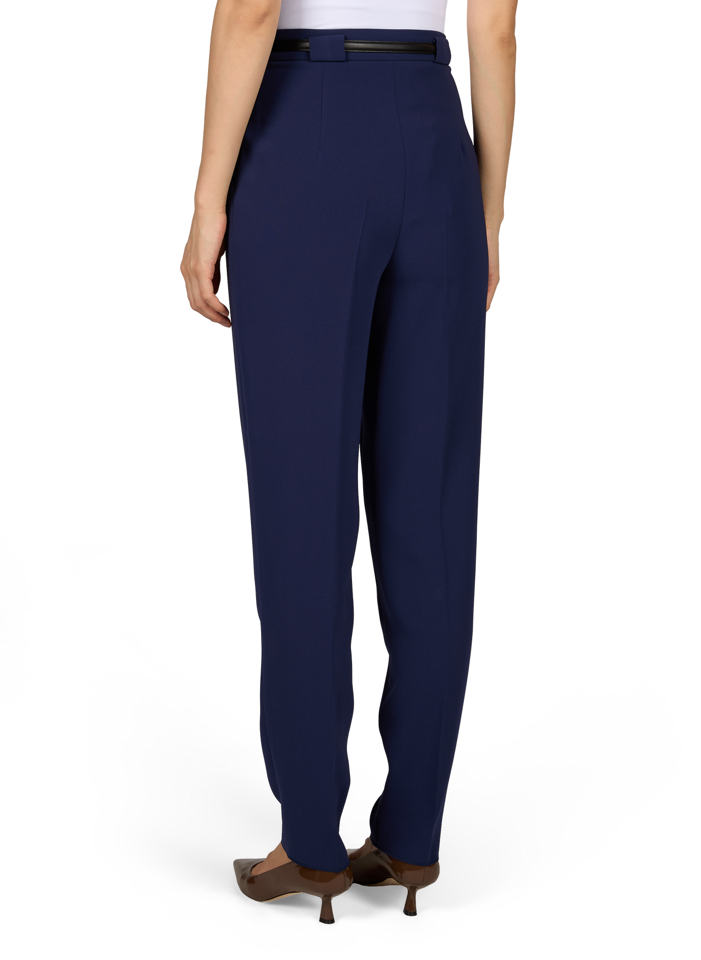 Pantalon carotte uni à plis MAX MARA STUDIO Bleu