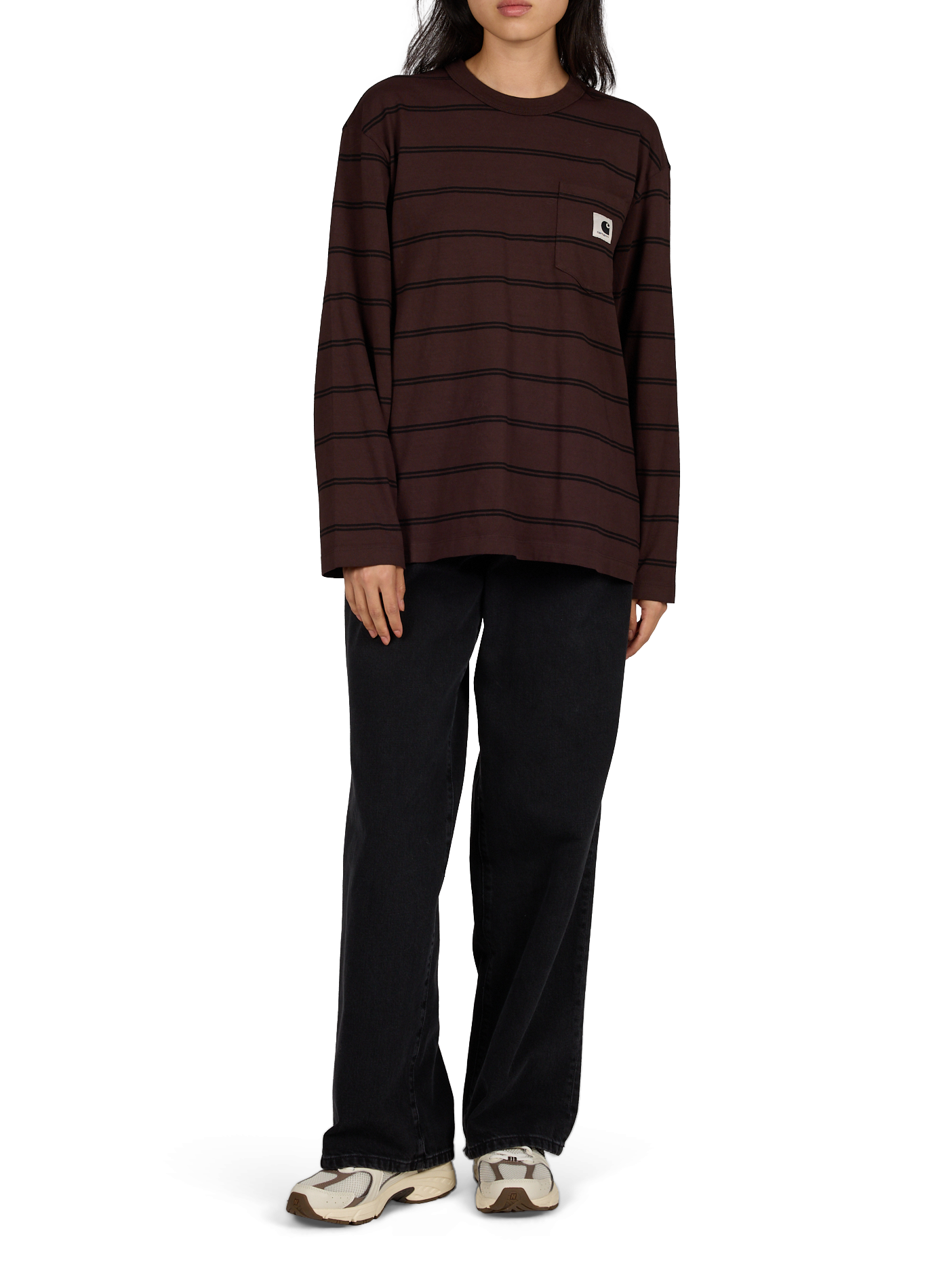 Round-neck striped straight T-shirt CARHARTT WIP Multicolour