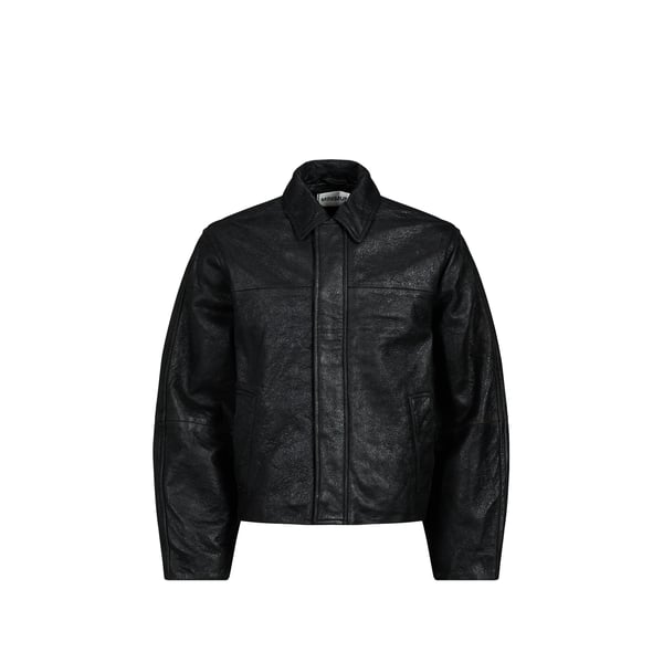 Veste droite en cuir d'agneau Veste droite en cuir d'agneau