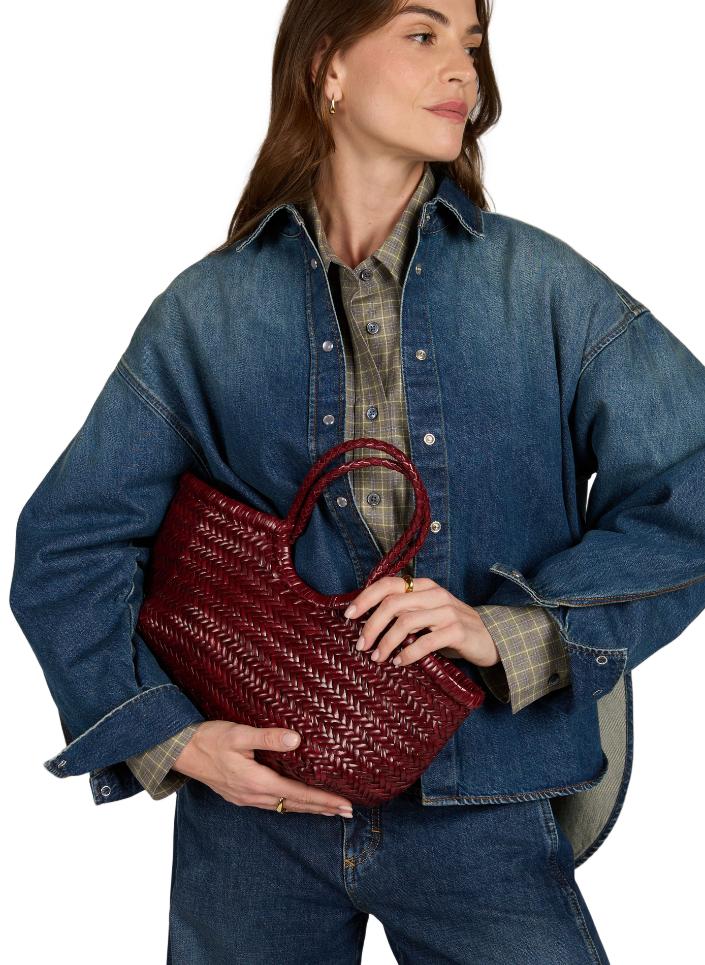 Sac panier NANTUCKET en cuir DRAGON DIFFUSION Rouge