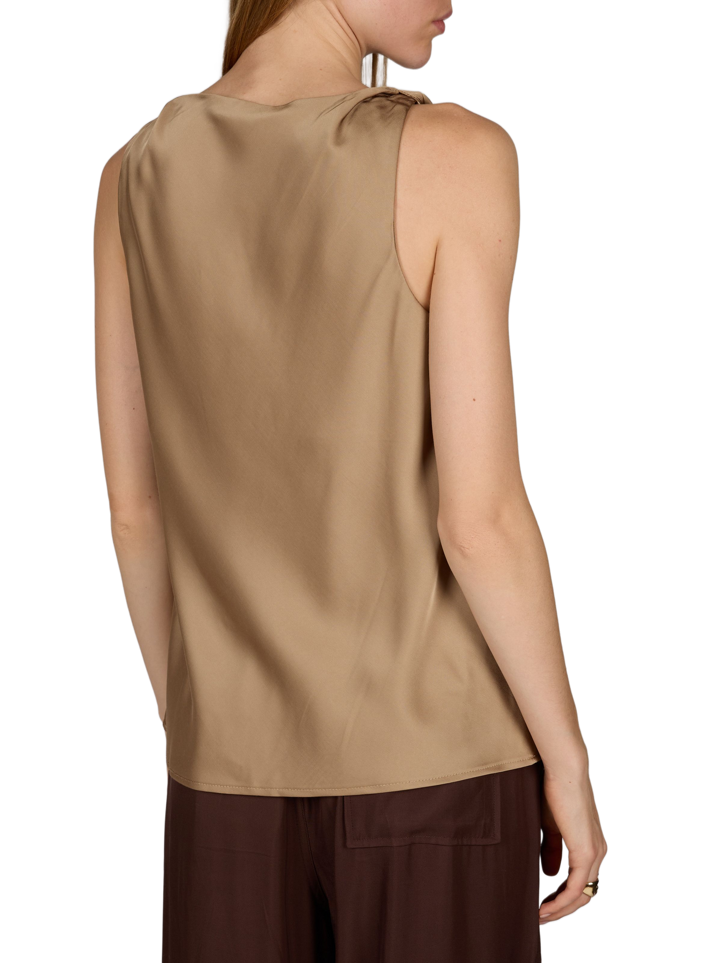 Soepel ruimvallend Roushyras-top ROUGE EDIT Beige