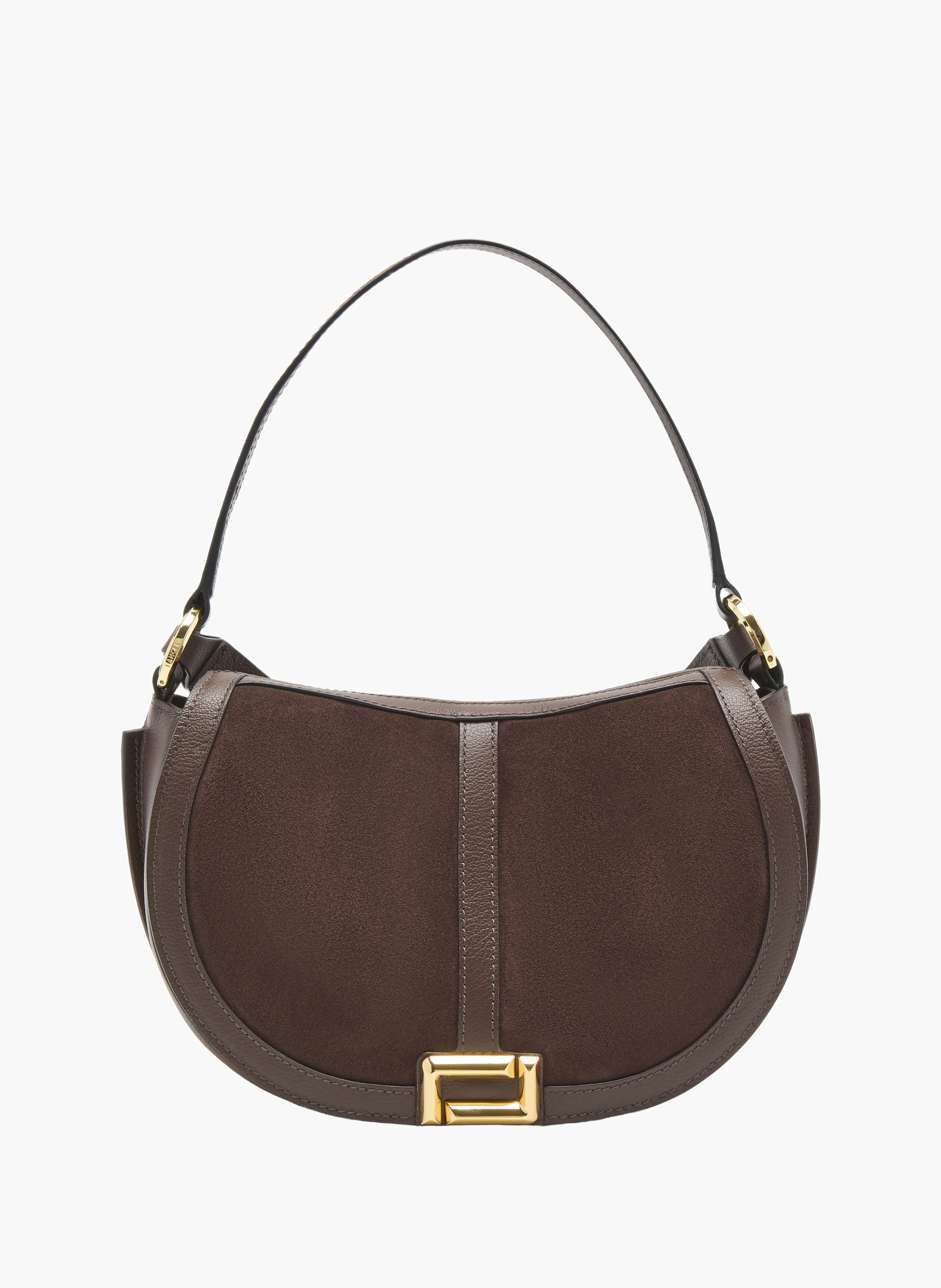Sacoche celeste m de lancel, cuir de veau velouté, boucle double l, 25 x 17 x 11 cm. LANCEL Marron