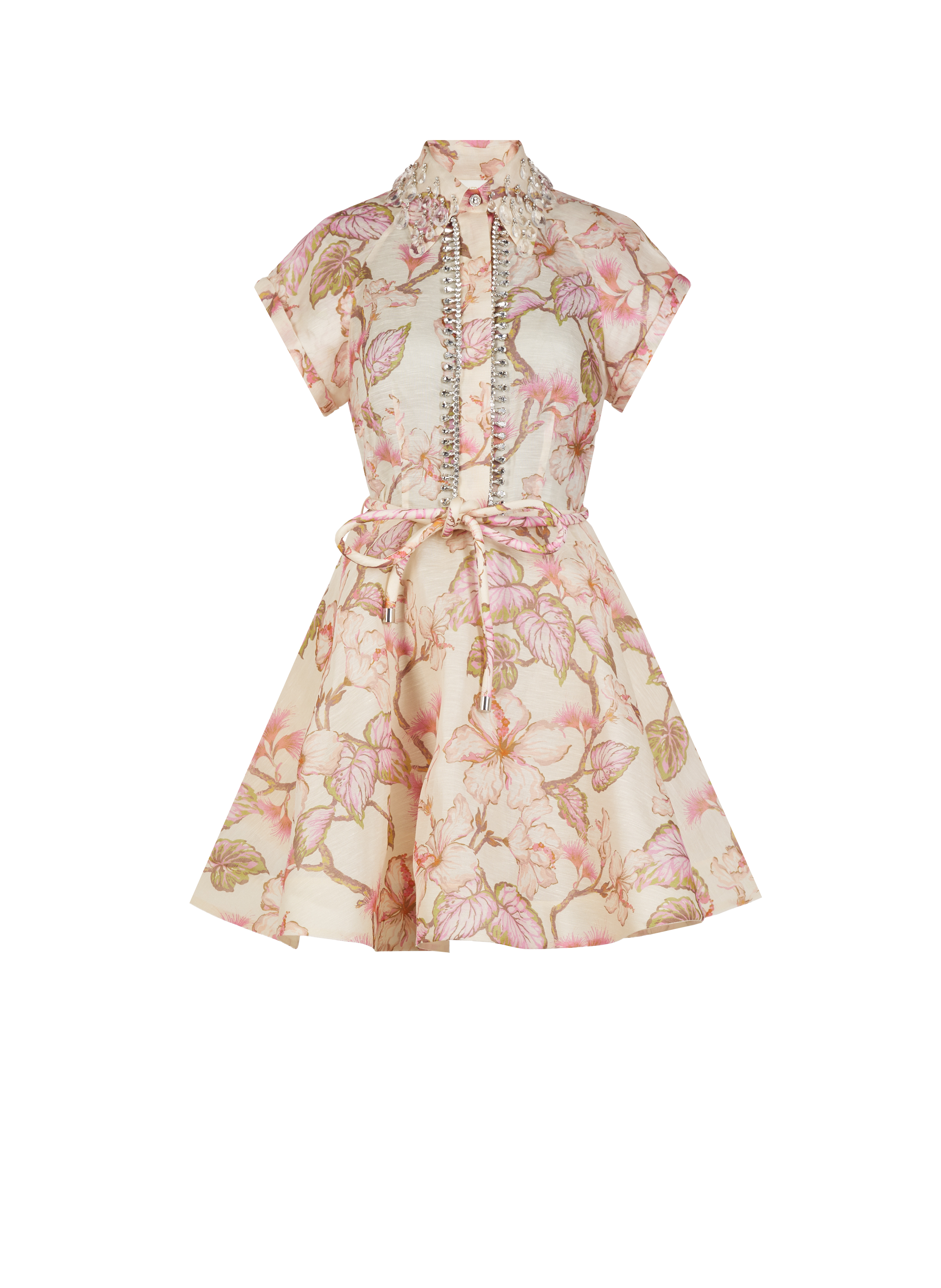 Robe courte en lin et soie ZIMMERMANN Multicolore