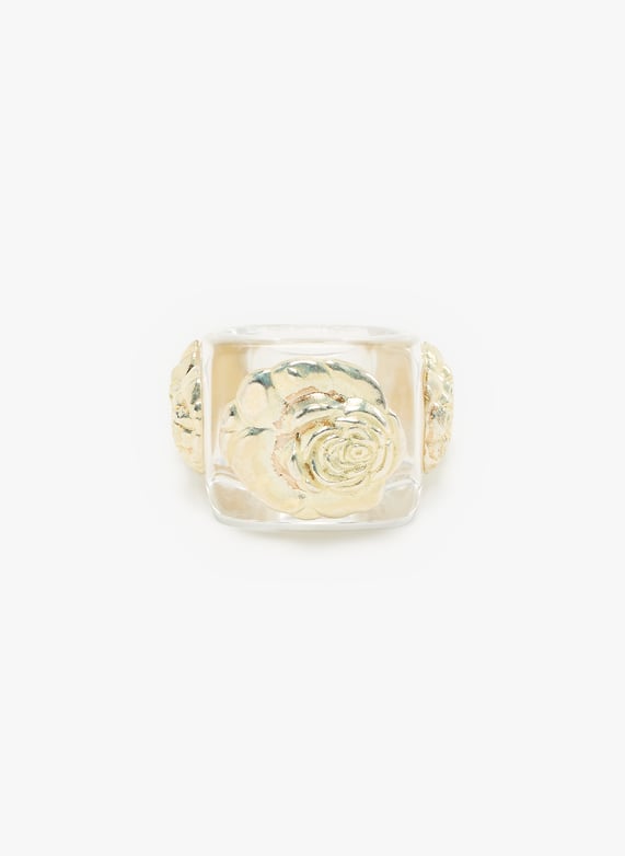 Bague Crystal on Silver Roseton  | Blanc by LA MANSO Bague Crystal on Silver Roseton  Blanc