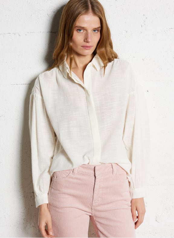 Chemise droite en coton persee Beige by MAISON 123 MAISON 123 Chemise droite en coton persee Beige