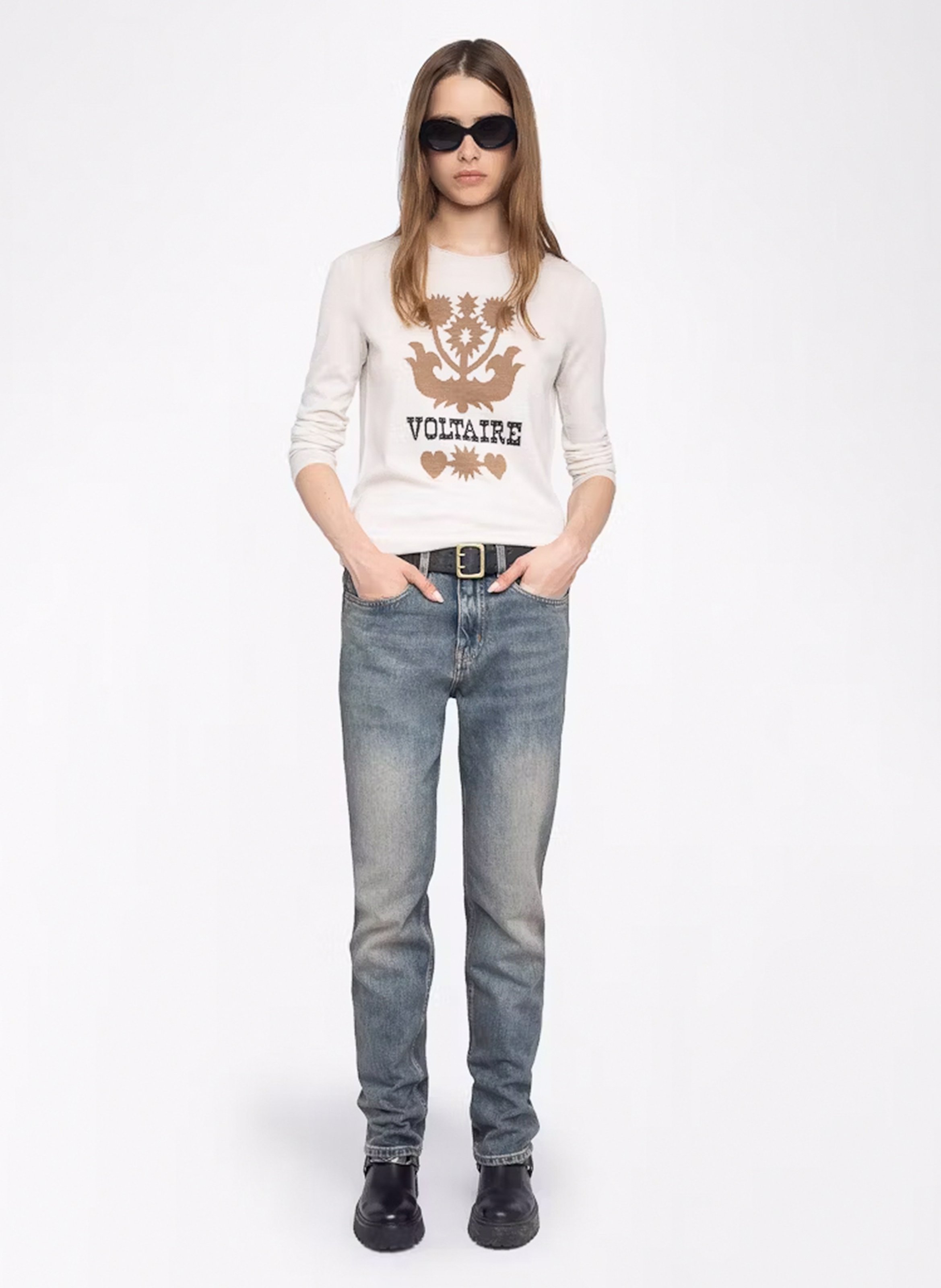 Pull droit en laine teissa ZADIG&VOLTAIRE Blanc