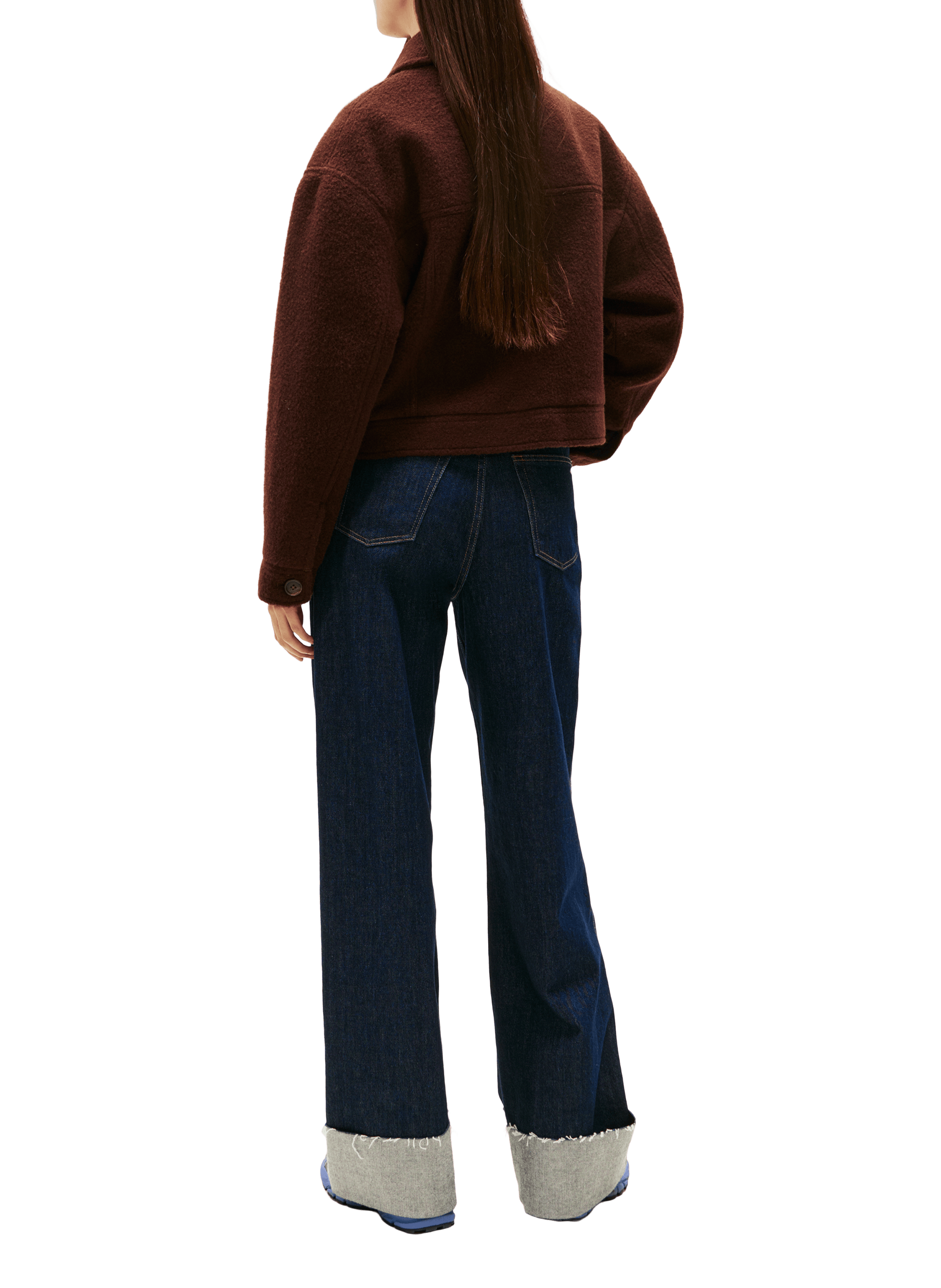 Wool blend logo jacket TOMMY HILFIGER Brown