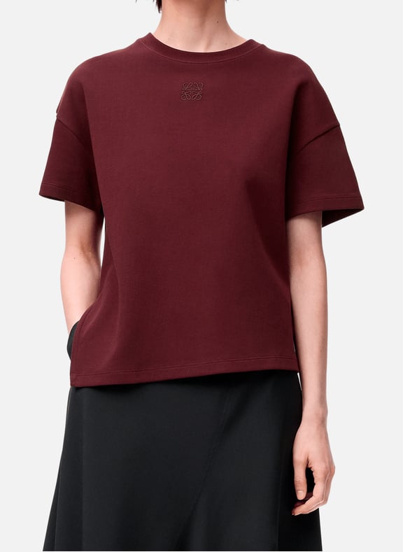 T-shirt asymétrique en coton mélangé Rouge by LOEWE LOEWE T-shirt asymétrique en coton mélangé Rouge