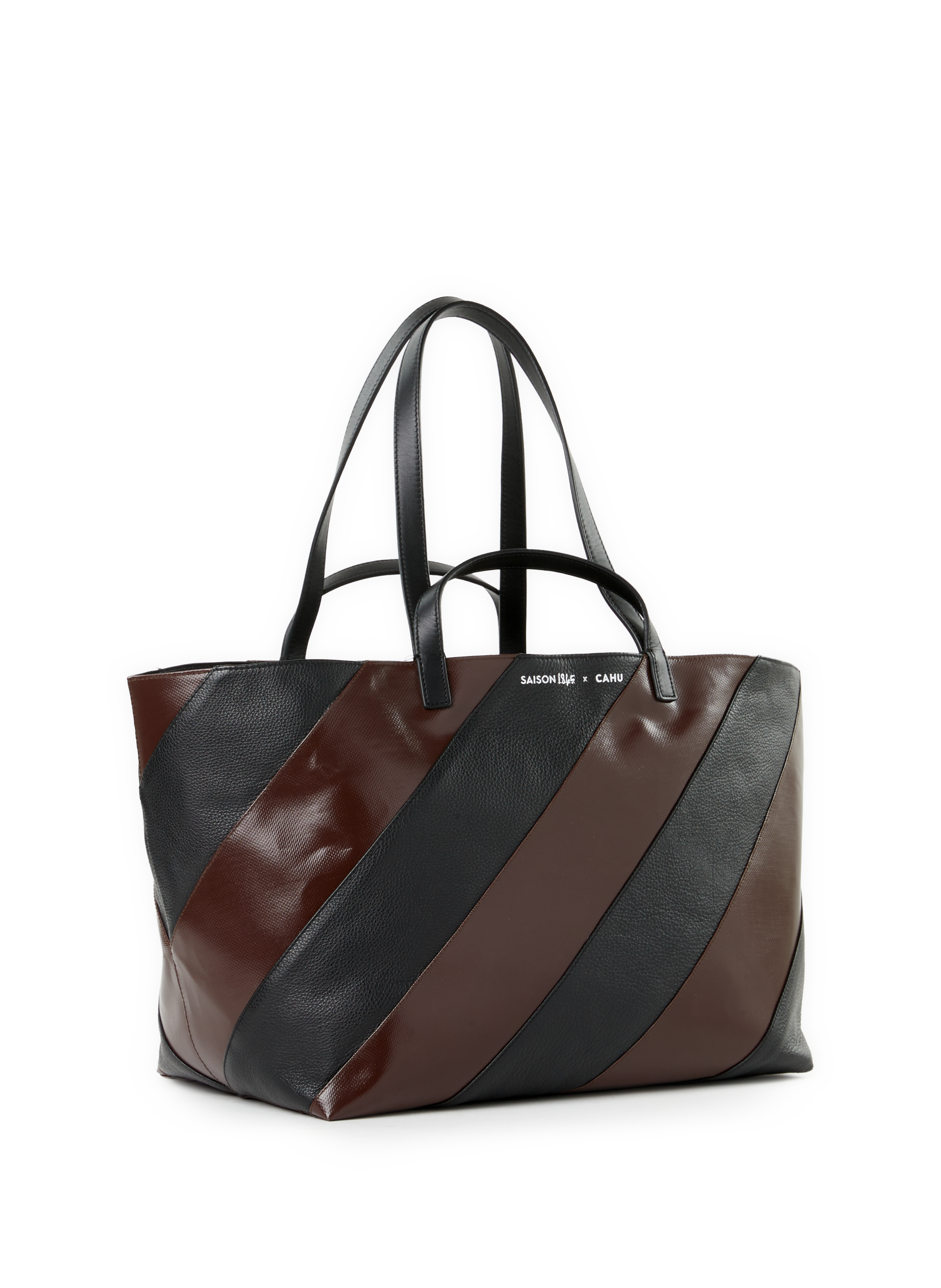 Cabas M Saison 1865 x Cahu bi-matière en cuir mélangé  SAISON 1865 Marron